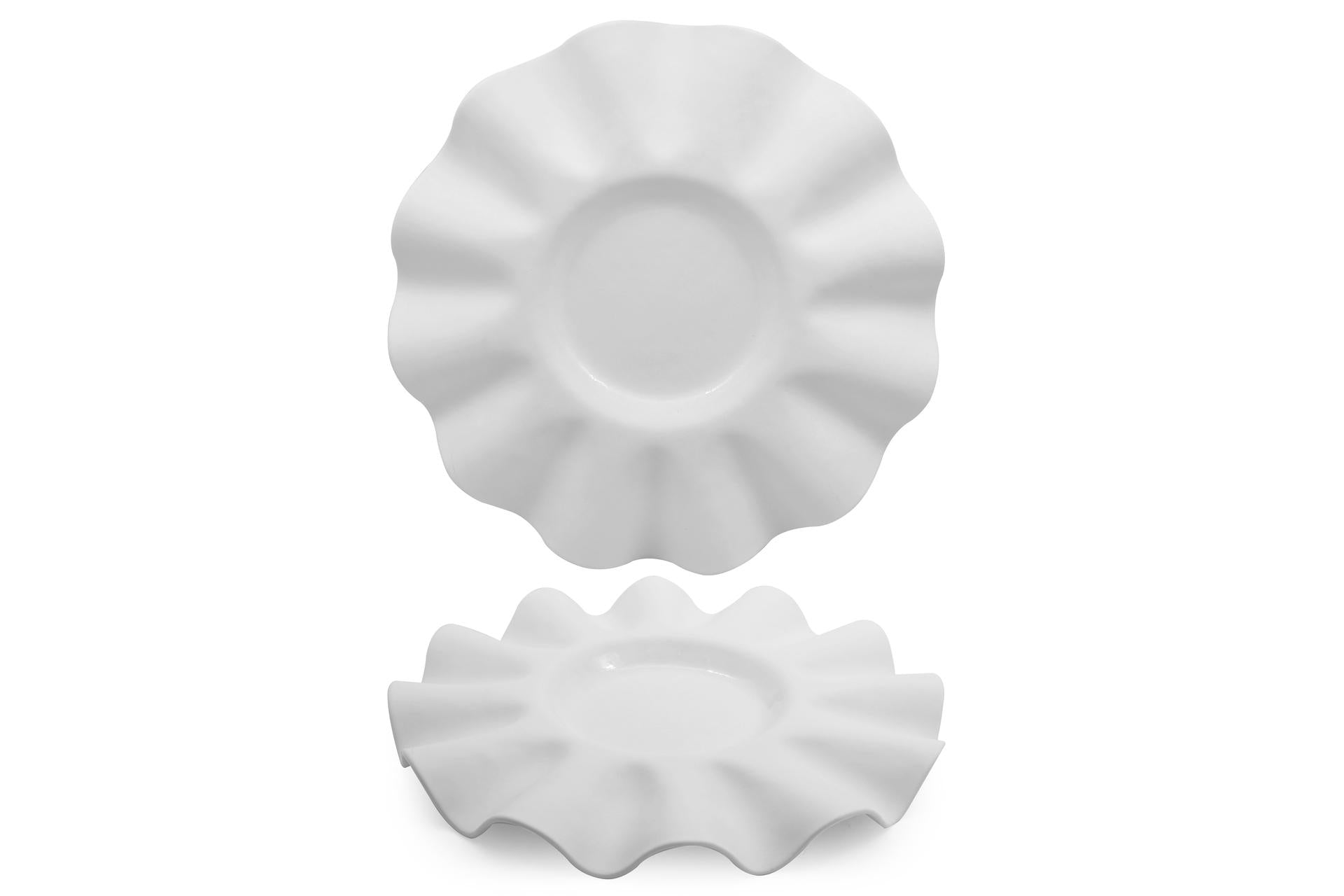 Import Tavola Professional Pierrot Piatto Tondo Ø30 cm - Interno Ø12 cm In Vetro Bianco - Set 4 Pz