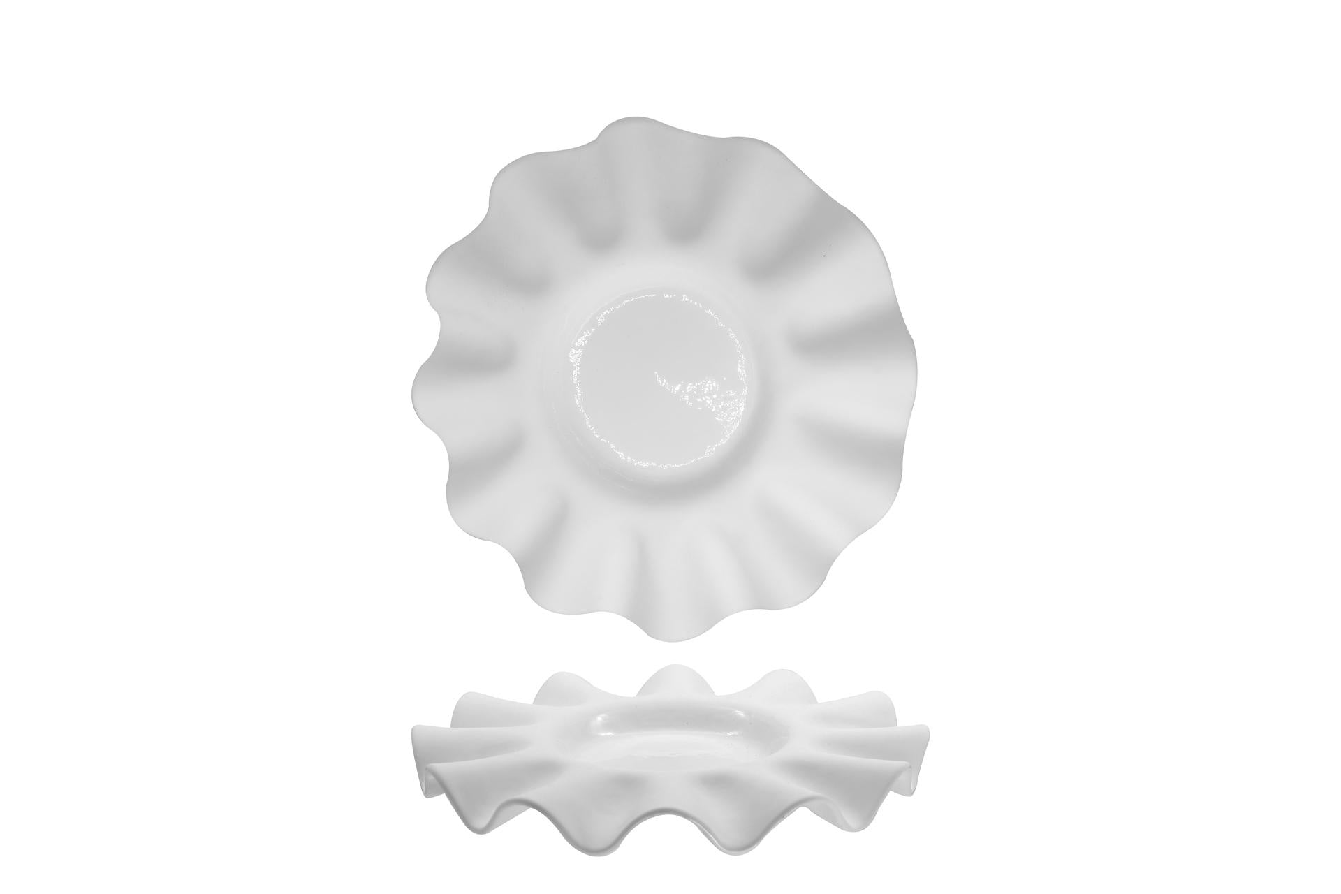 Import Tavola Professional Pierrot Piatto Tondo Ø25 cm - Interno Ø10 cm In Vetro Bianco