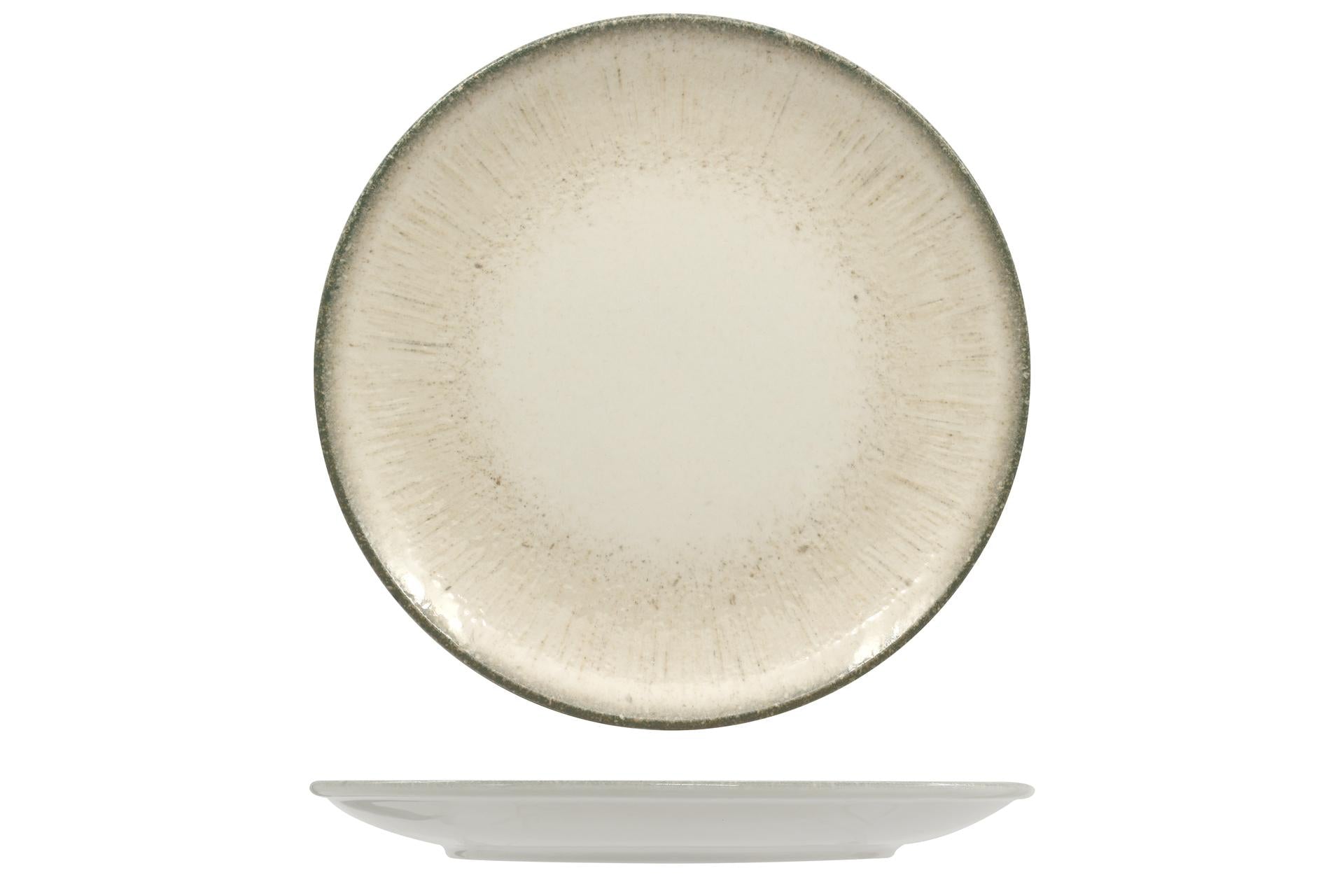 Ariane Fine Porcelain Grey Iris Vital Coupe Piatto Piano Ø27 cm - Collezione Ispirata alla Mitologia Greca - Set 6 Pz