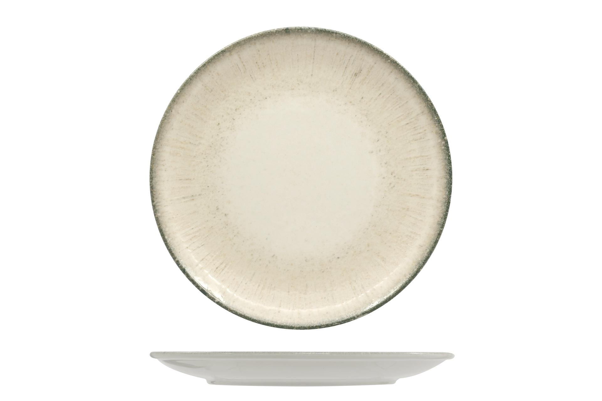 Ariane Fine Porcelain Grey Iris Vital Coupe Piatto Piano Ø21 cm - Collezione Ispirata alla Mitologia Greca - Set 12 Pz