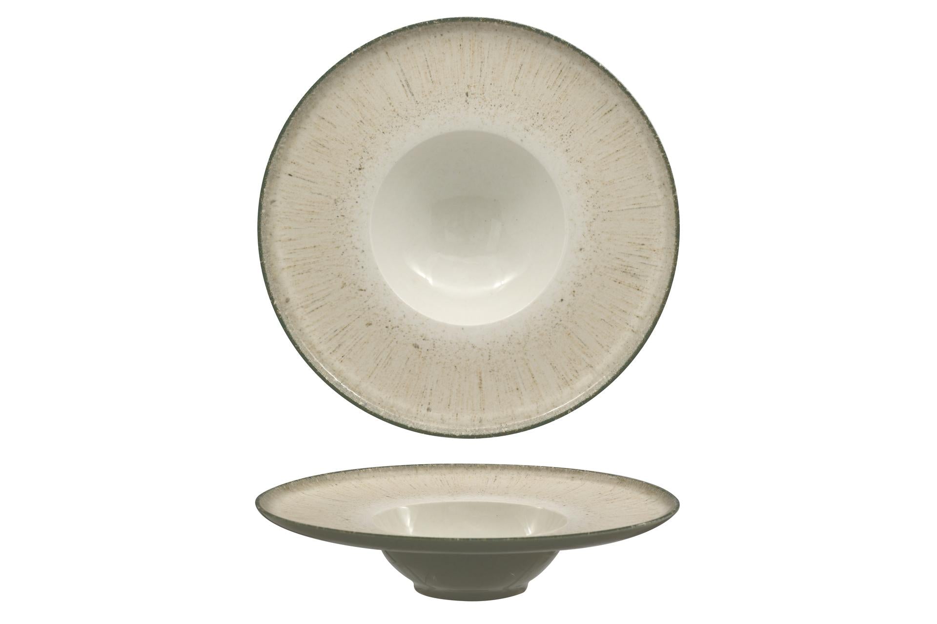 Ariane Fine Porcelain Grey Iris Privilege Piatto Pasta Gourmet Ø28 cm - Interno Ø13 cm - Set 6 Pz