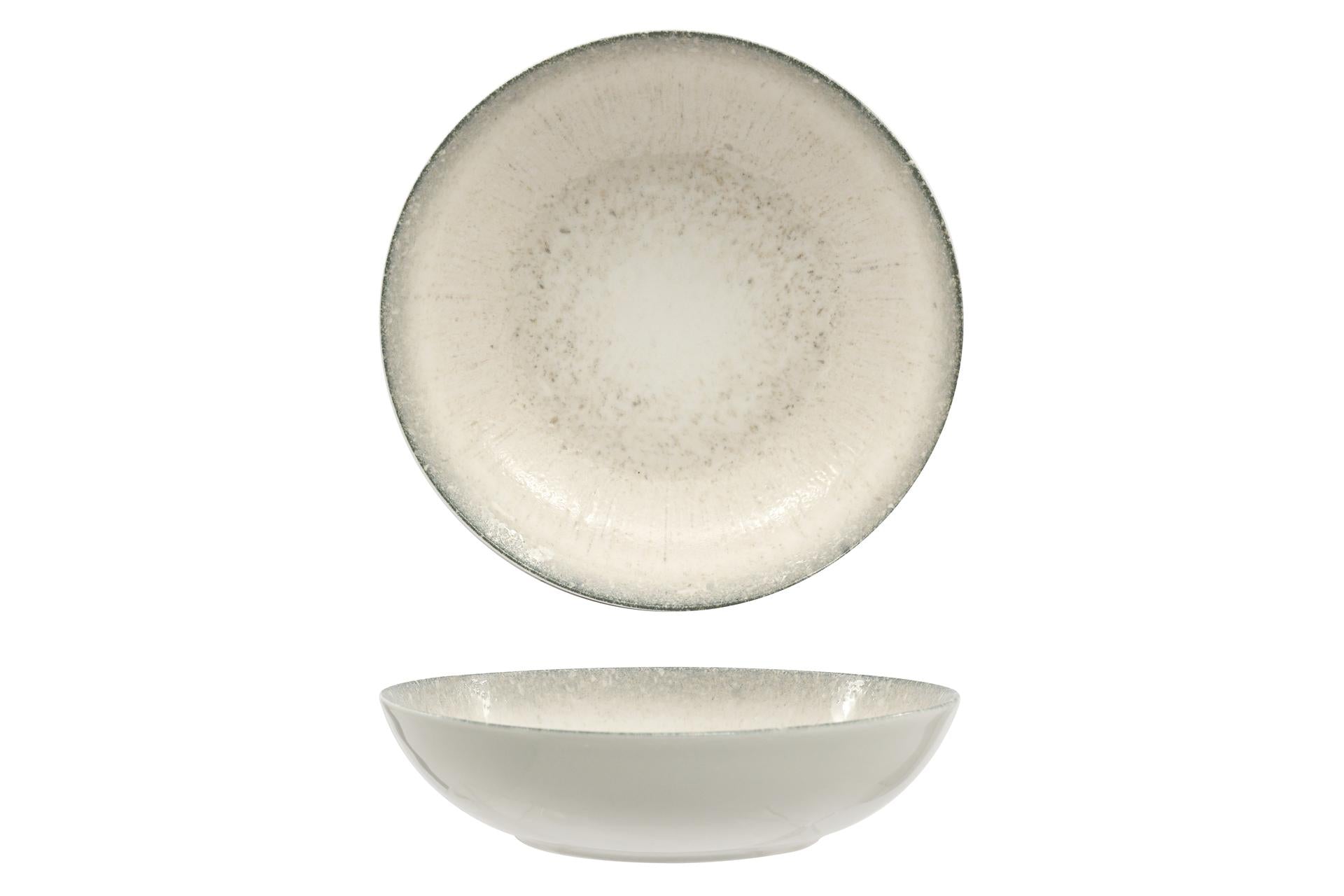 Ariane Fine Porcelain Grey Iris Vital Coupe Piatto Fondo Ø21 cm - Collezione Ispirata alla Mitologia Greca - Set 6 Pz