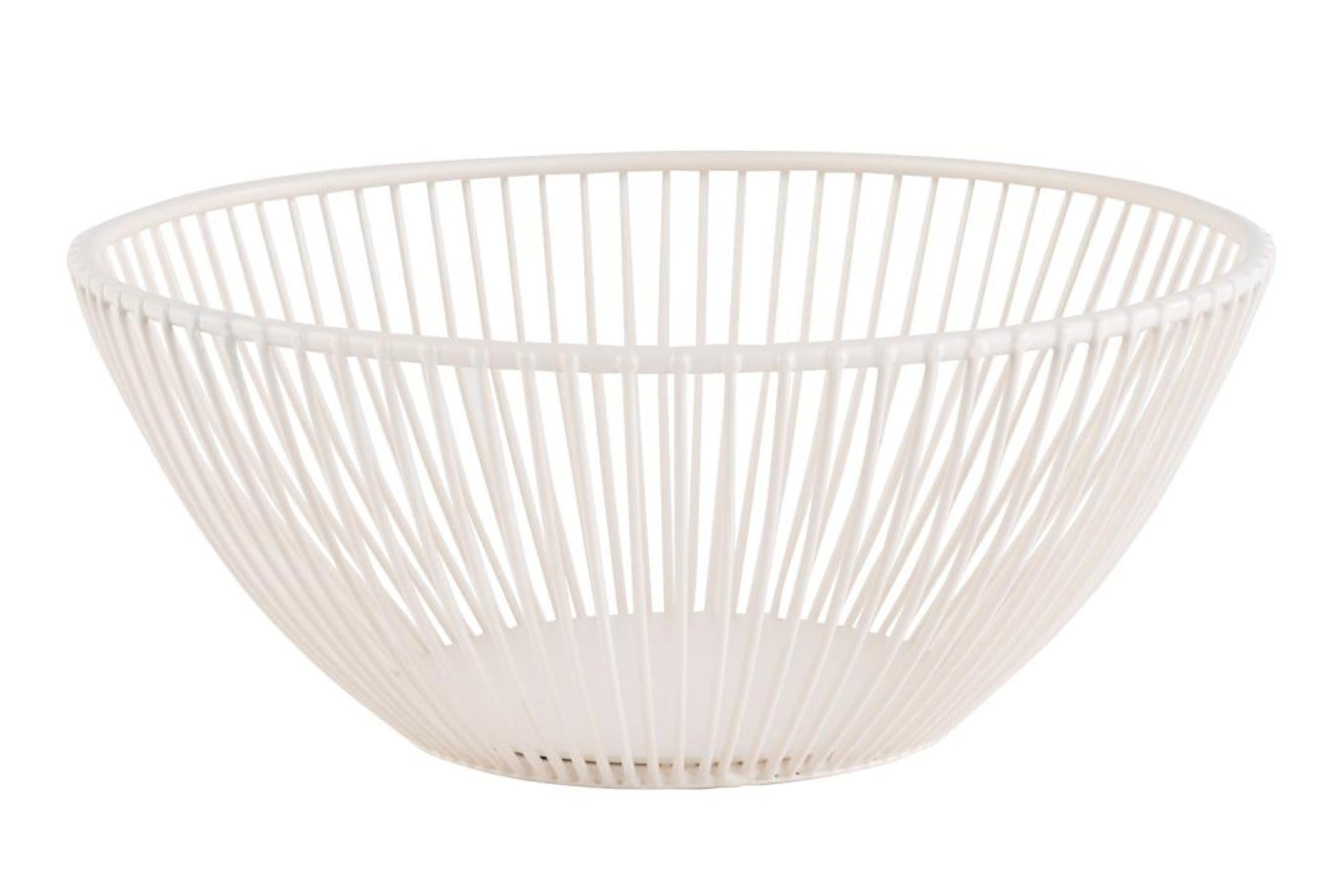 APS Svart Cestino Metal Bianco Crema Ø20 cm - H.8 cm In Metallo