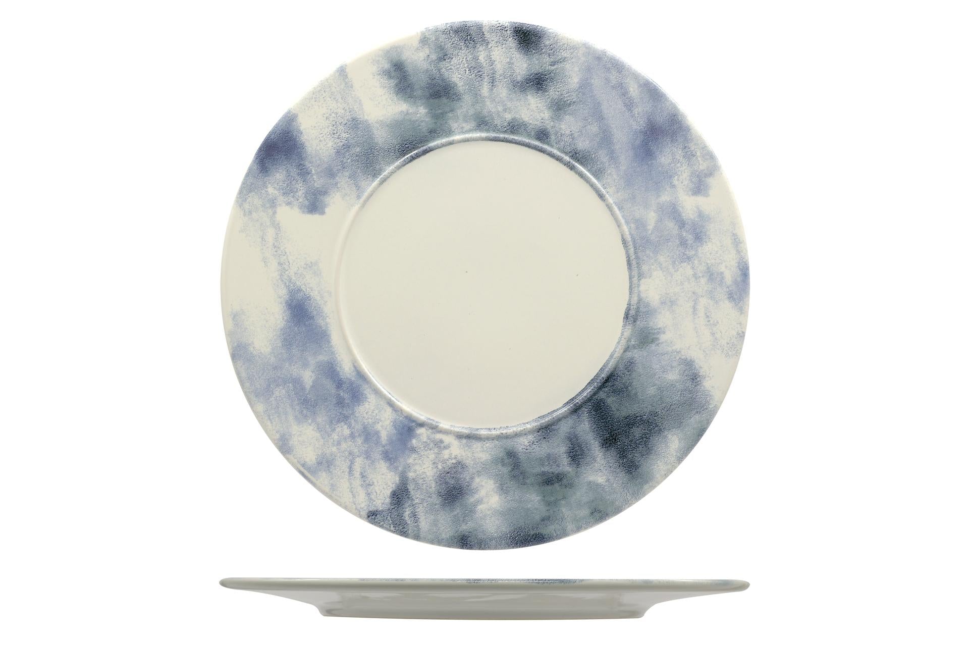 Mesa Ceramics Estoril Piatto Piano Con Falda Ø28.7 cm - Linea Unico In Gres Porcellanato - Set 6 Pz