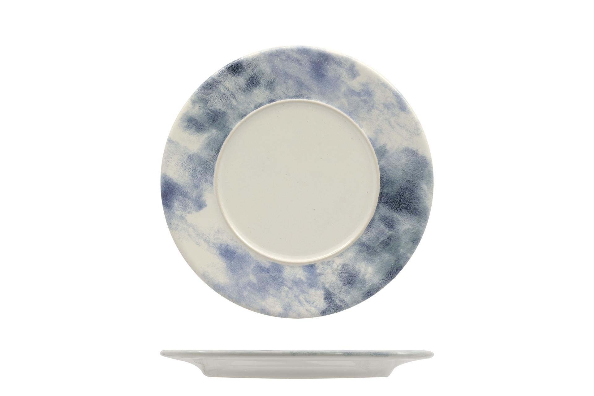 Mesa Ceramics Estoril Piatto Piano Con Falda Ø17 cm - Linea Unico In Gres Porcellanato - Set 6 Pz