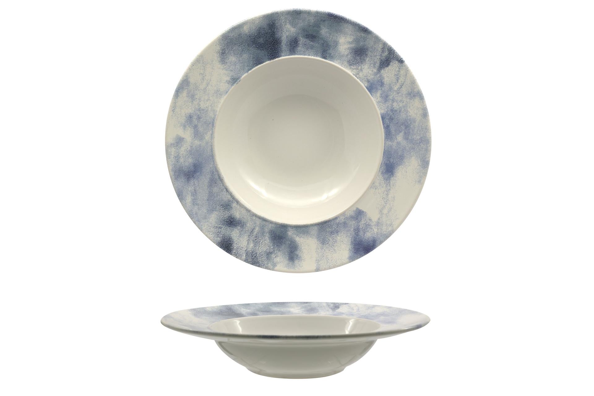 Mesa Ceramics Estoril Piatto Pasta Bowl Ø27 cm - Interno Ø17 cm In Gres Porcellanato Collezione Unico - Set 4 Pz