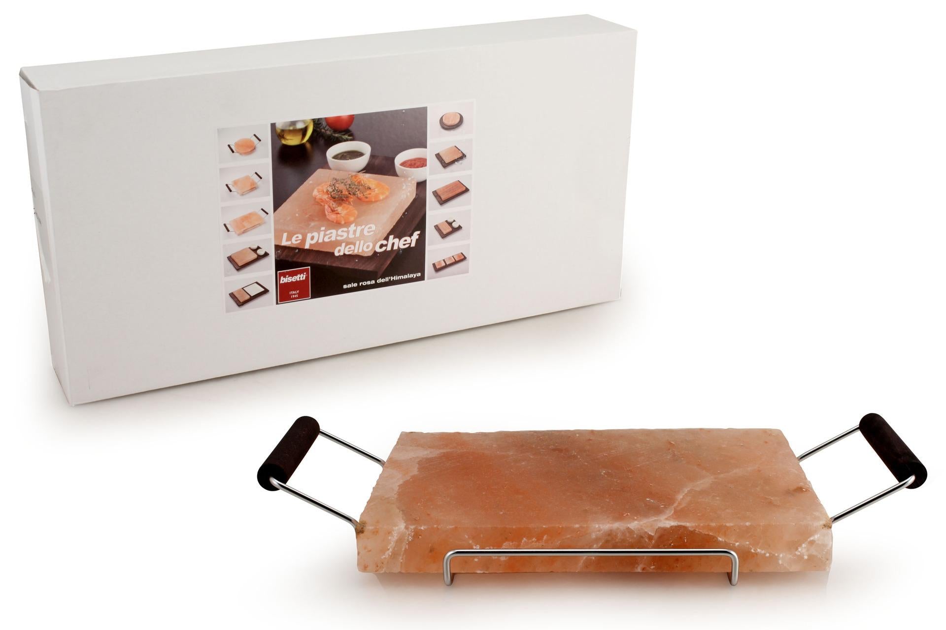 Bisetti Piastra di Sale Rosa Himalayano Rettangolare 20x30 cm Con Manico 33 mm 3