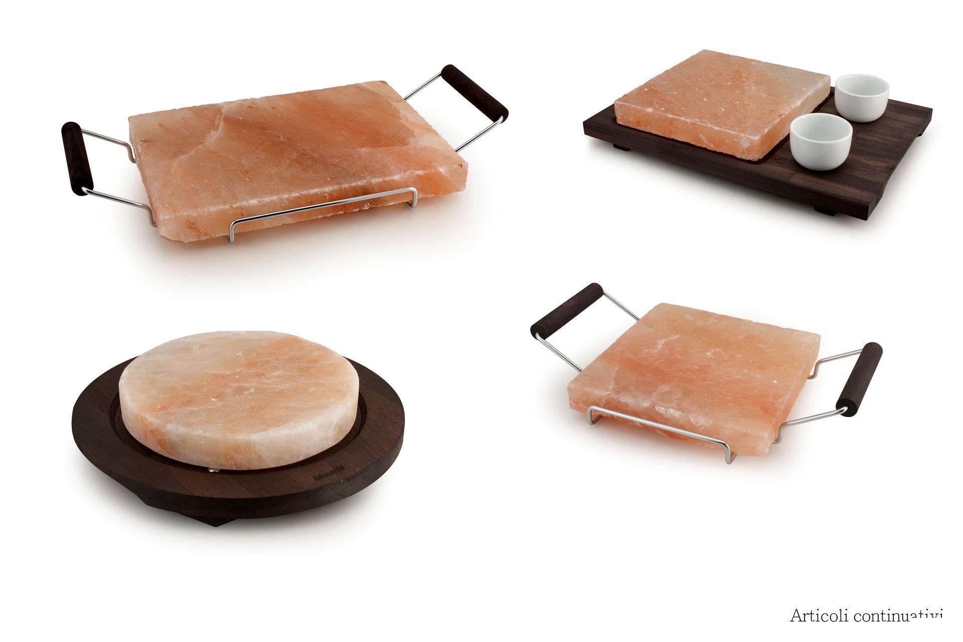 Bisetti Piastra di Sale Rosa Himalayano Rettangolare 20x30 cm Con Manico 33 mm 4