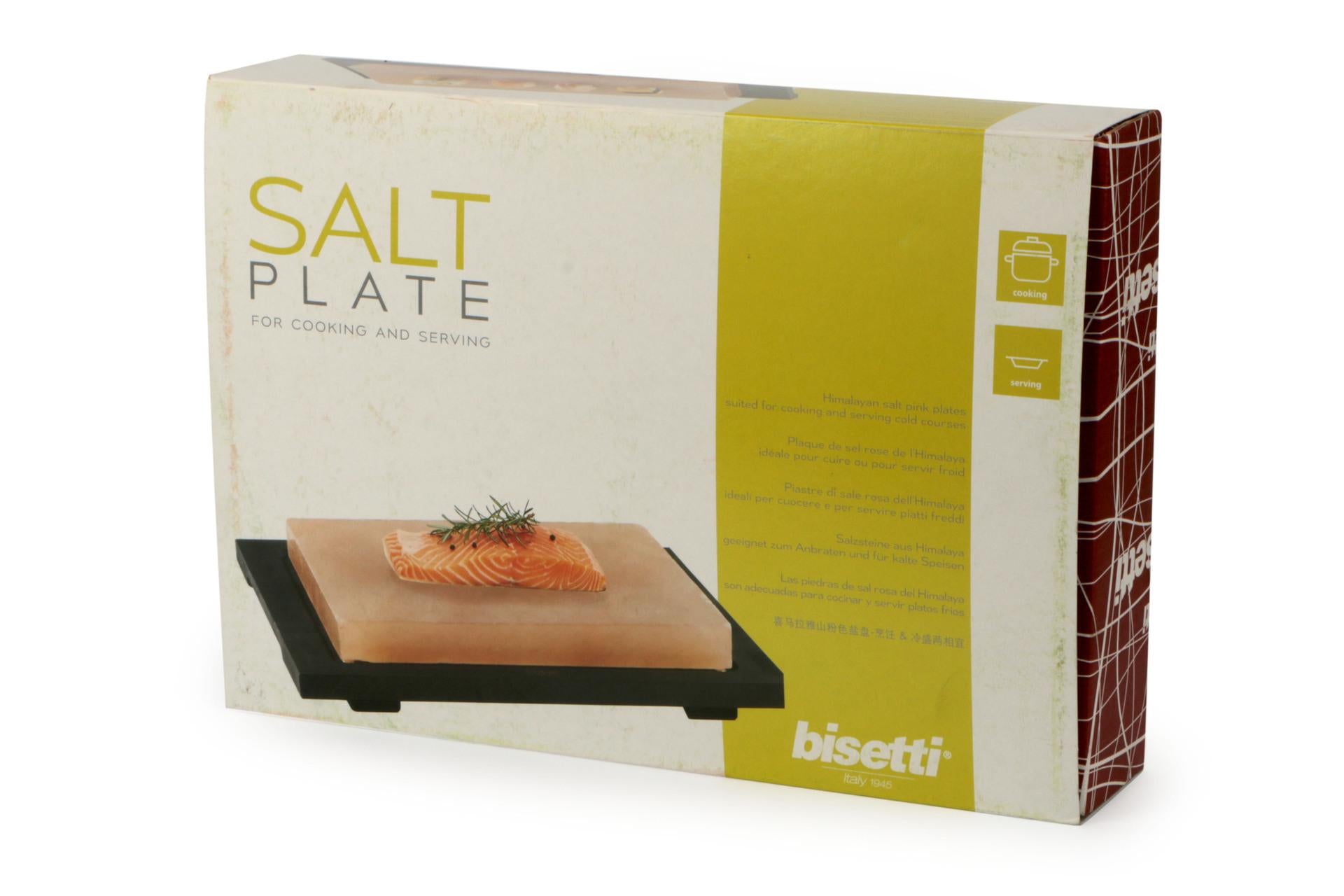 Bisetti Piastra di Sale Rettangolare 20x30 cm - Base In Legno Color Wengé 4