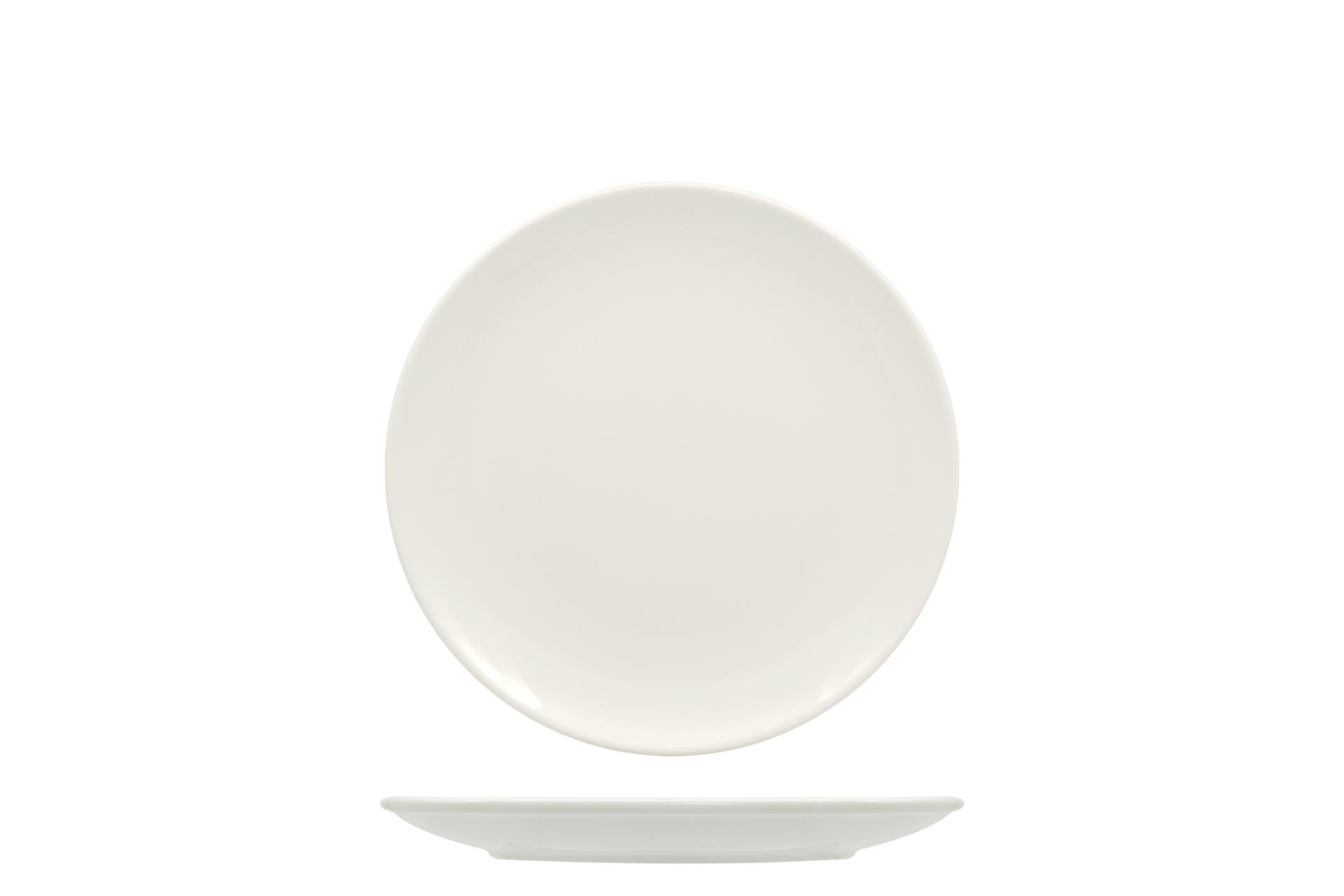 Ariane Fine Porcelain Vital Coupe Piatto Piano Ø21 cm In Allumina Con Bordo Doppio - Set 12 Pz