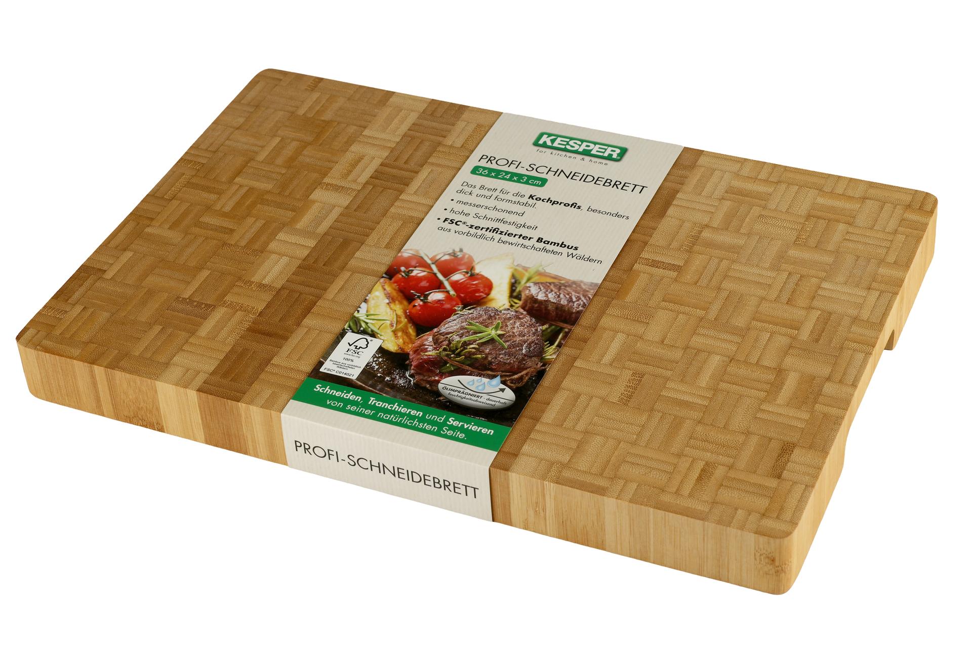 Kesper Bamboo Tagliere Mosaico Rettangolare H.3 cm - 36 x 24 cm In Legno di Bamboo Certificato FSC 4