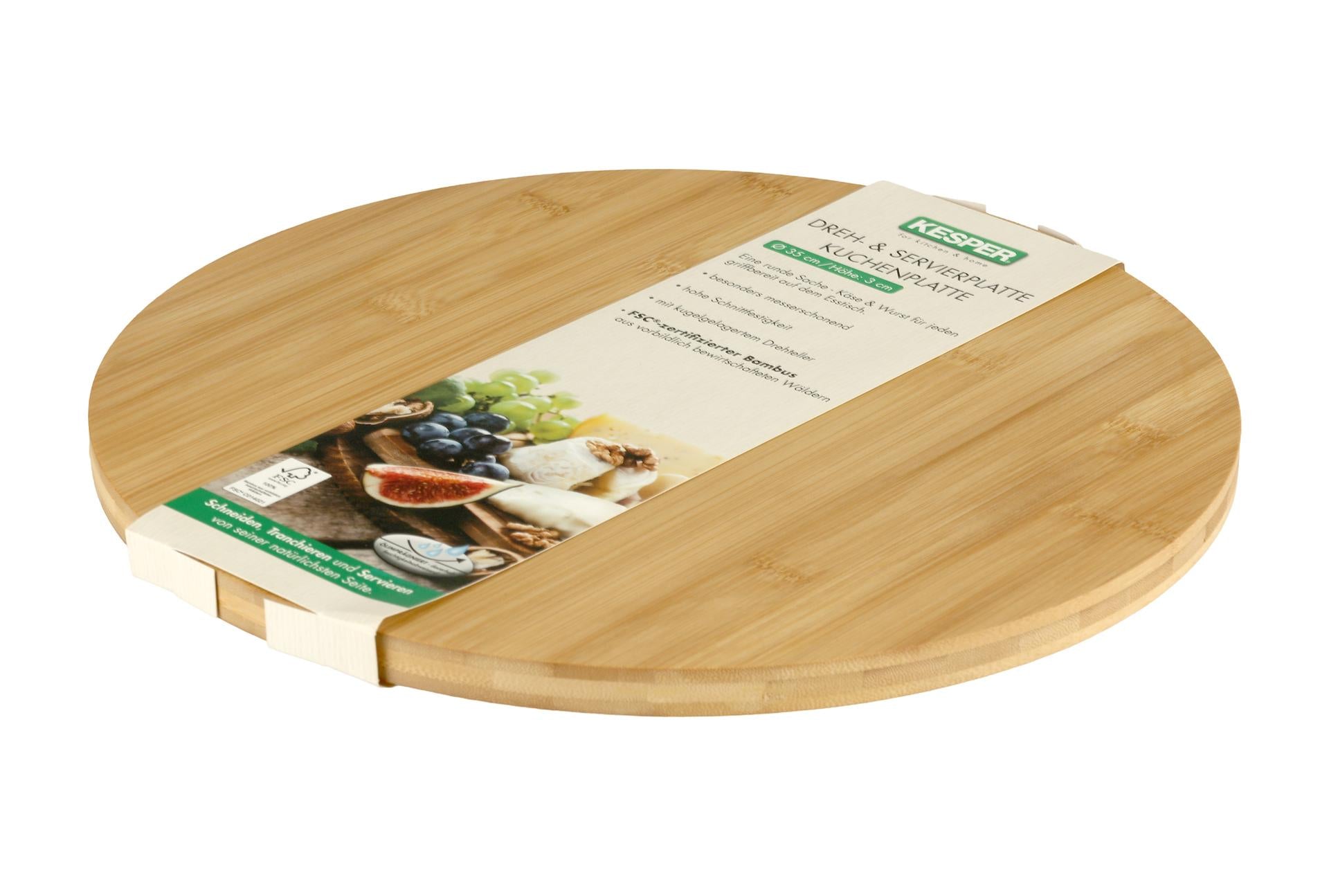 Kesper Bamboo Tagliere Girevole Ø35 cm - H.3 cm In Legno di Bamboo Certificato FSC 3