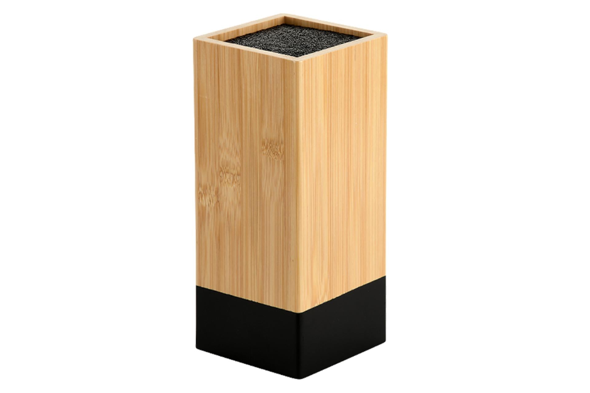 Kesper Ceppo Portacoltelli Nero 10 x 10 x H.23 cm In Bamboo Con Setole di Plastica - Certificato FSC 1