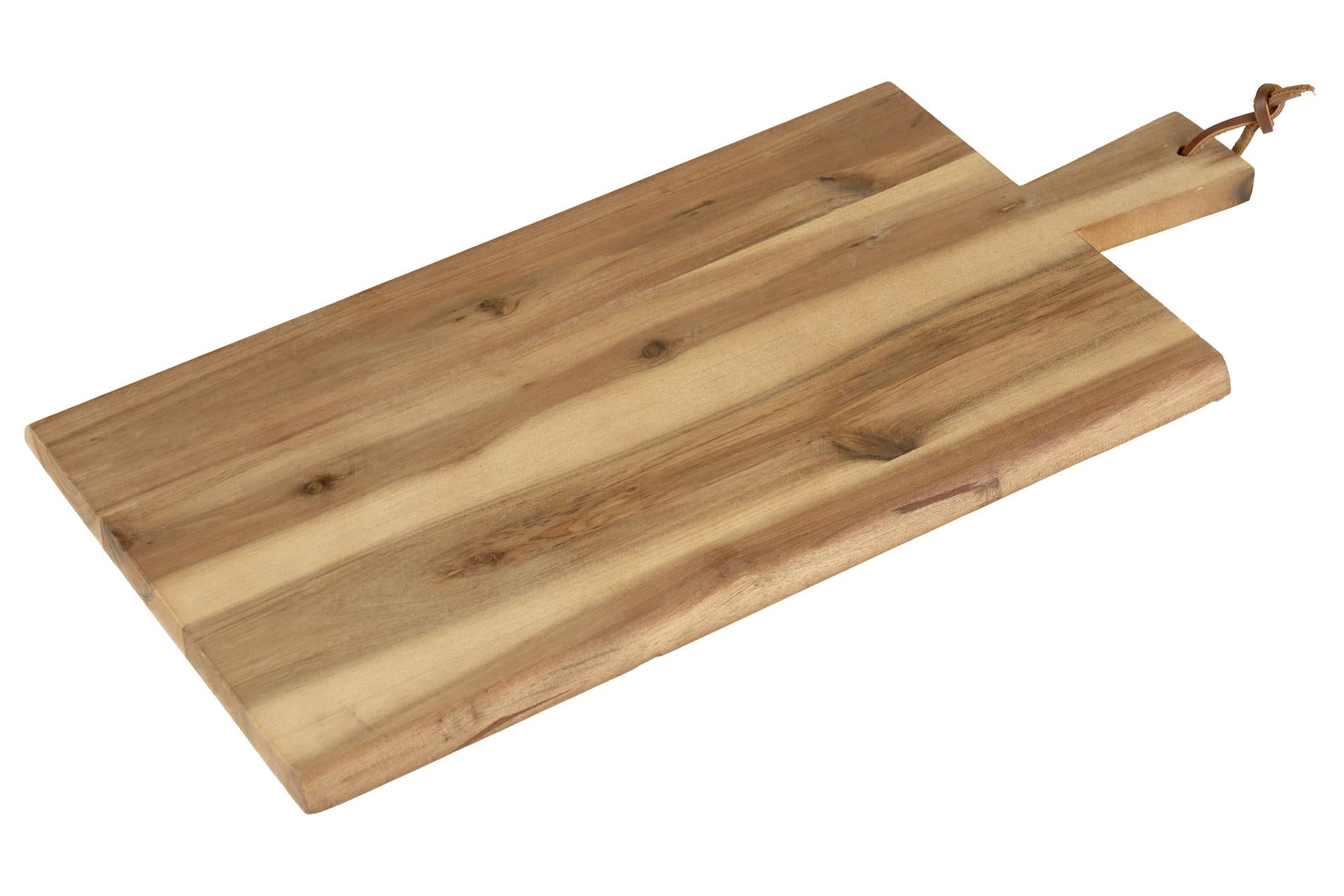 Kesper Acacia Tagliere Rettangolare H.1.5 cm - 45 x 22 cm In Legno di Acacia Con Manico e Cinturino In Pelle 3