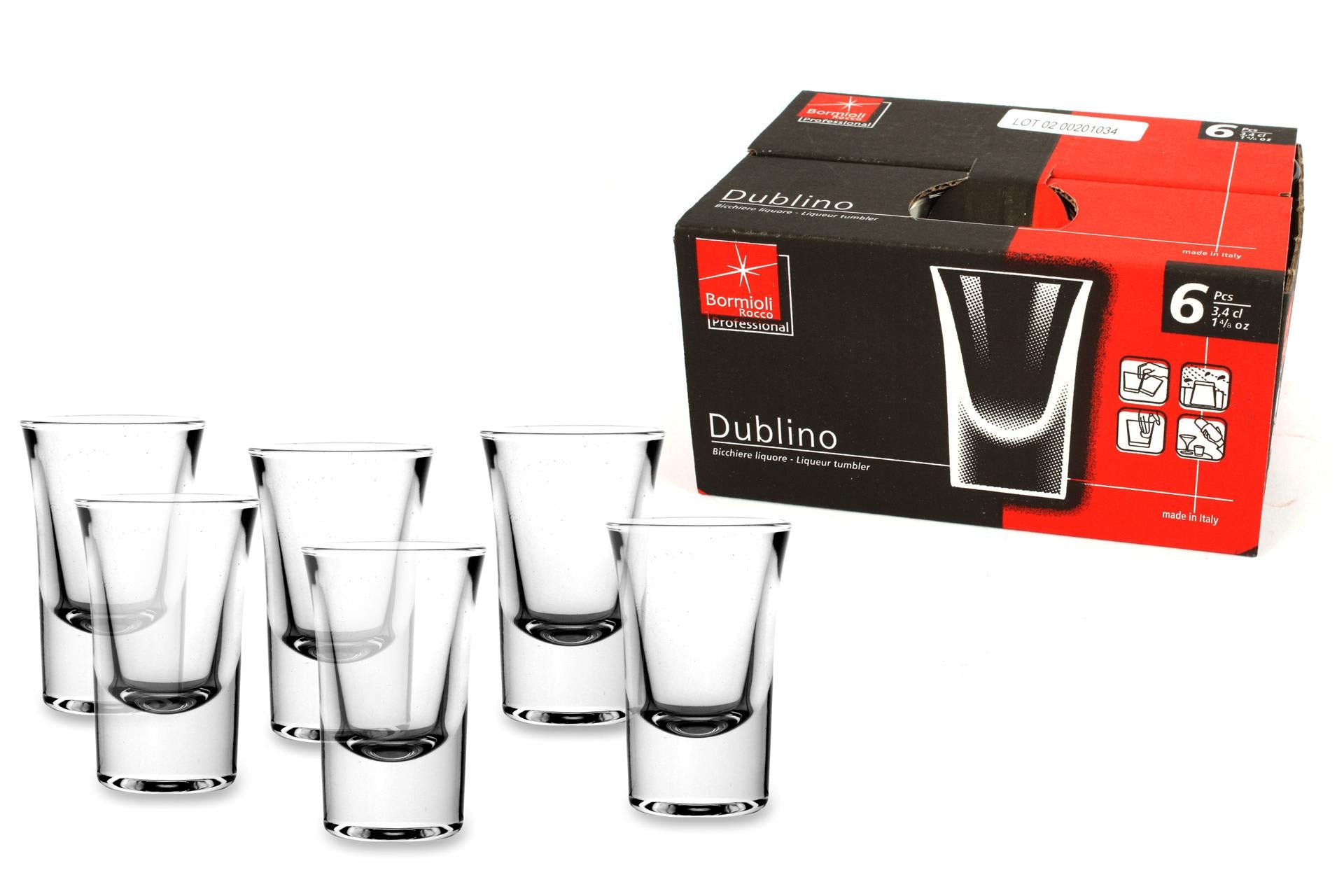 Bormioli Rocco Dublino Bicchiere Liquore 3.4 cl - Bicchieri Bar per Shottino o Liquori - Set 6 Pz