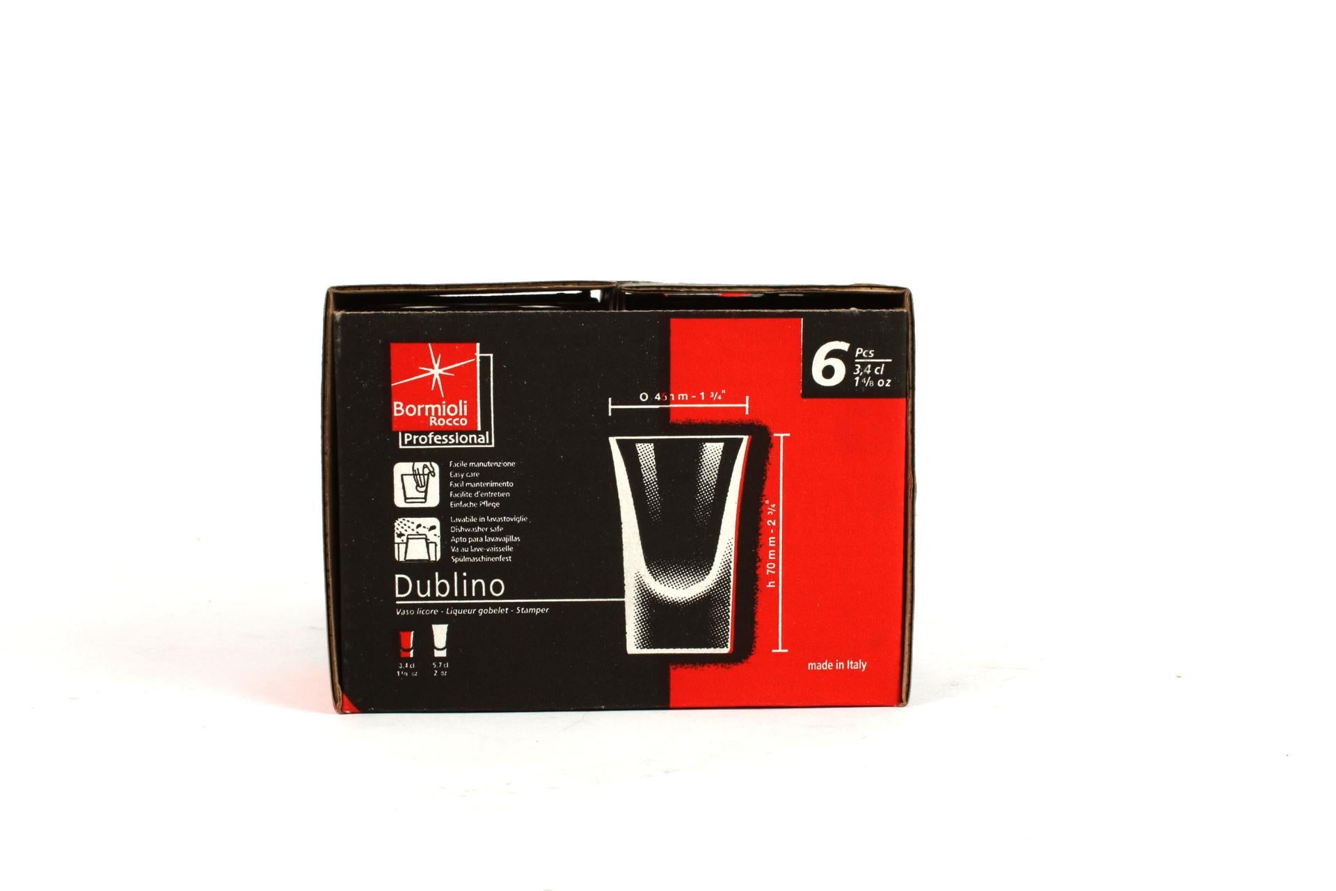 Bormioli Rocco Dublino Bicchiere Liquore 3.4 cl - Bicchieri Bar per Shottino o Liquori - Set 6 Pz 6
