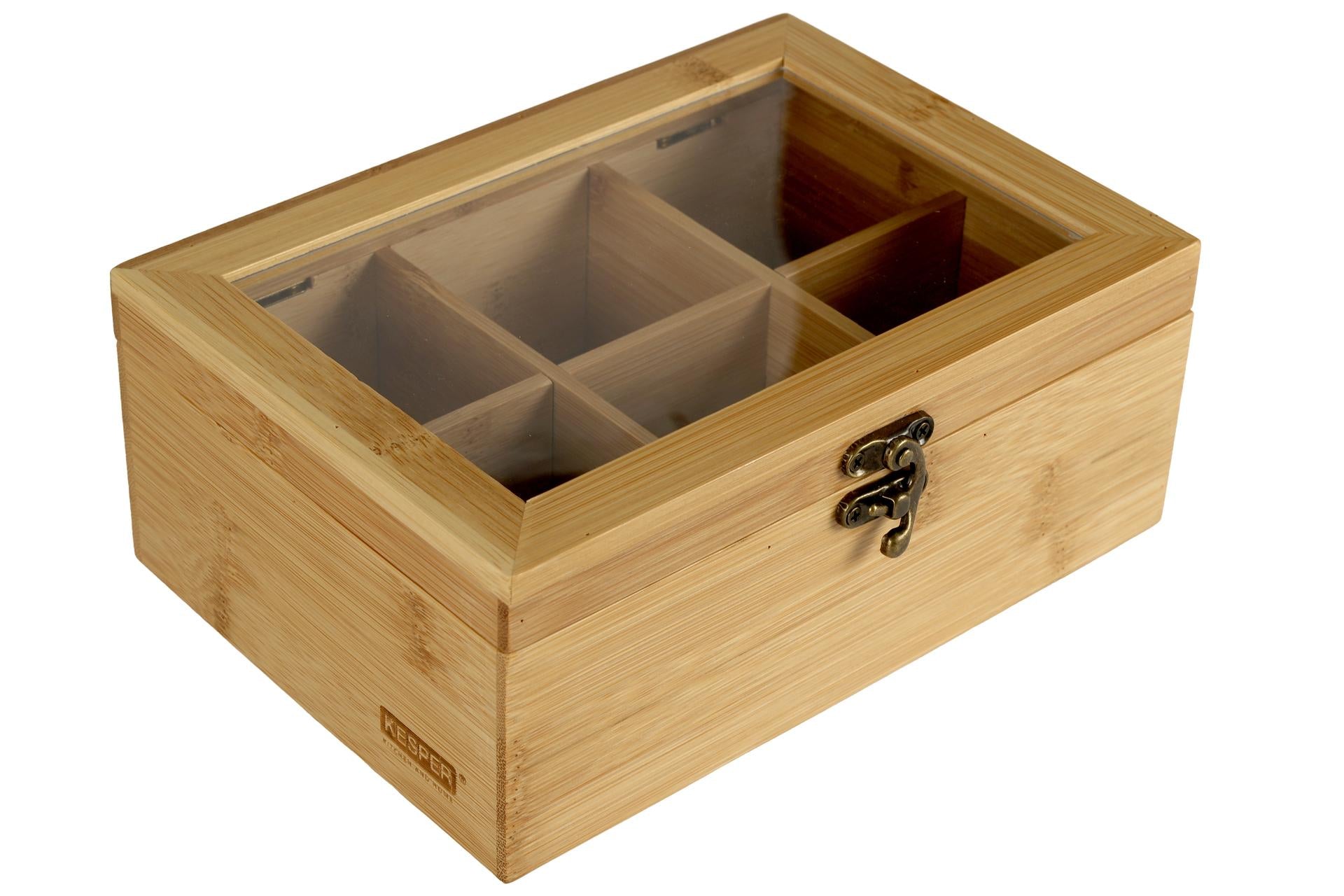 Kesper Scatola Portabustine Tè In Bamboo H.8.5 cm - 21.5 x 15 cm Con 6 Scomparti 4