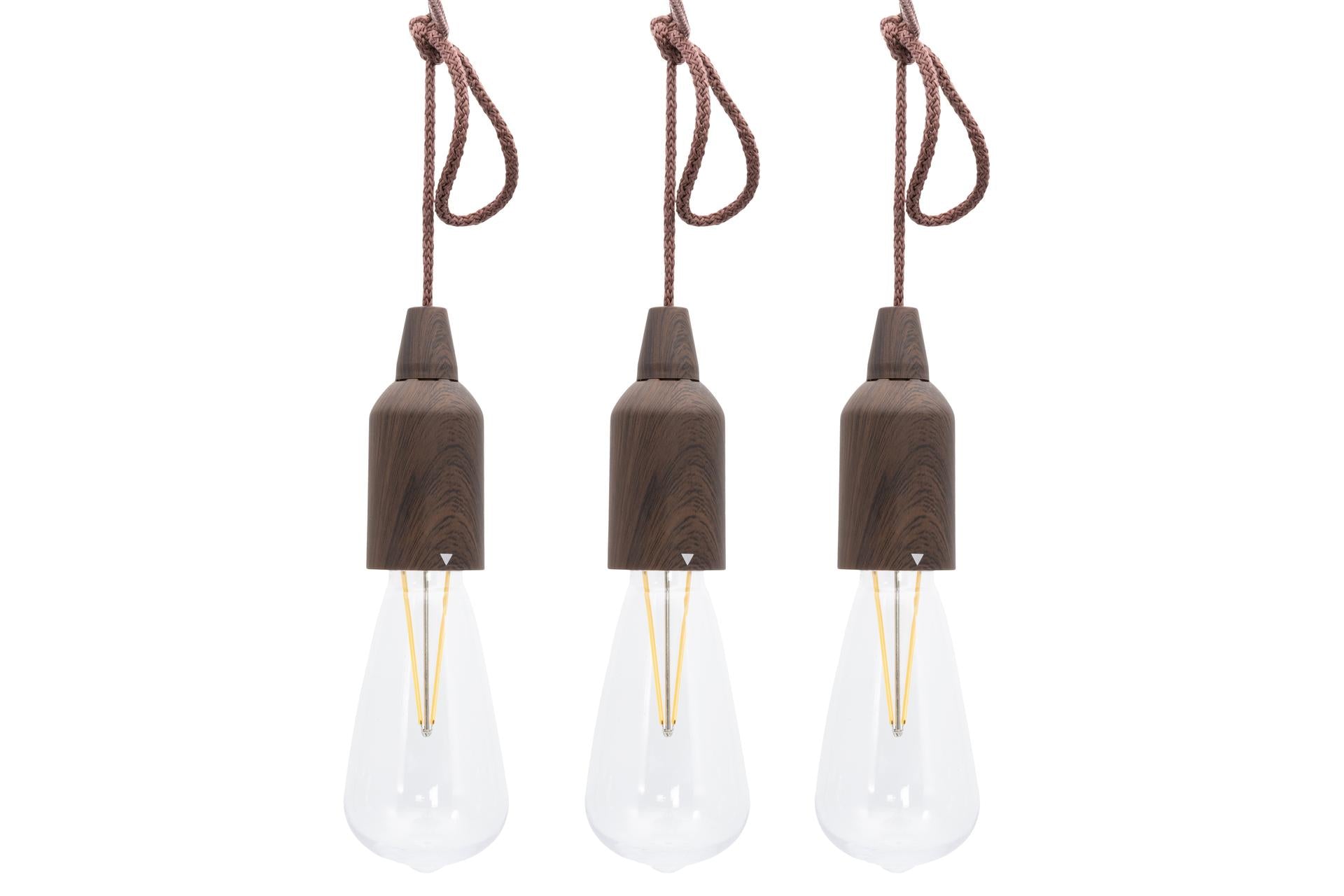 Securit Copenhagen Set 3 Lampade Ricaricabili In Plastica Per Ombrellone - Luce Bianca Calda Dimmerabile IP44 - Set 3 Pz