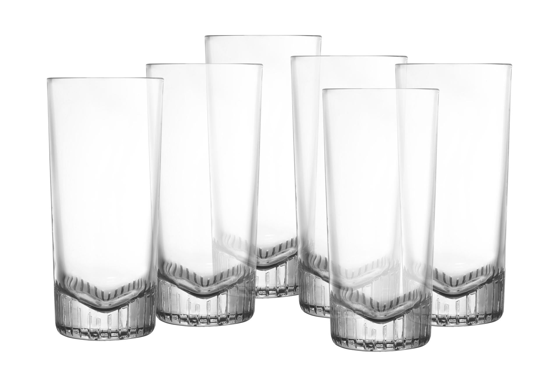 Pasabahce Nude Caldera Set 6 Bicchieri Highball 45 cl - H.17 cm In Vetro Cristallino - Set 6 Pz