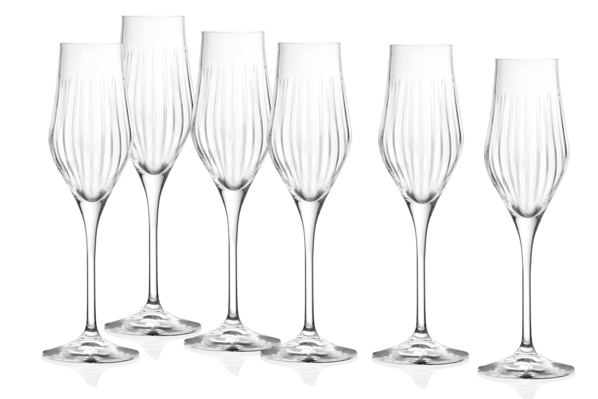 RCR Timeless Set 6 Calici Flute 23 cl - Ø7.4 cm H.25 cm In Cristallo - Set 6 Pz