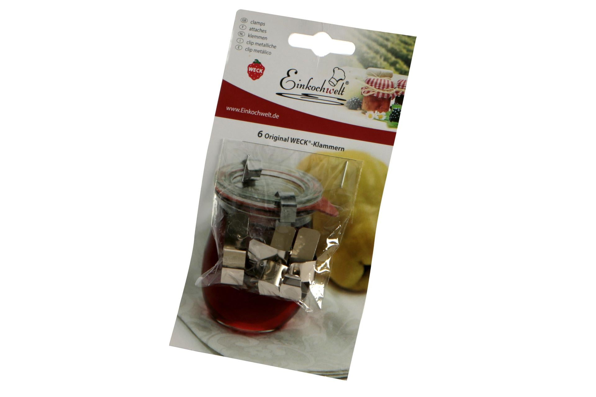 Weck Set 6 Clips per Vasetti In Blister - Accessori di Design per Conservazione - Set 6 Pz