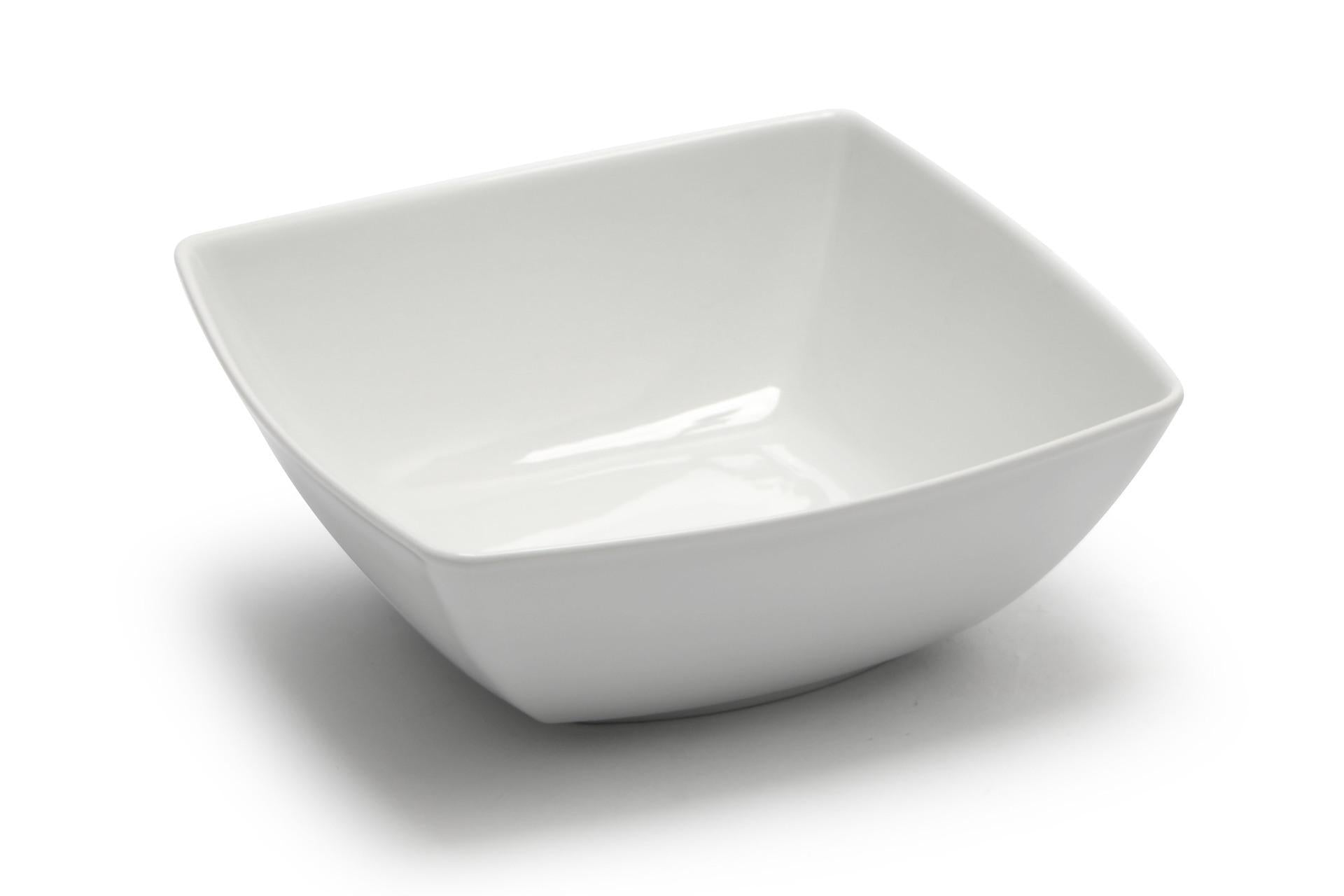 Lubiana Cancun Insalatiera Victoria 18 cm In Porcellana Bianca Quadrata - Set 6 Pz