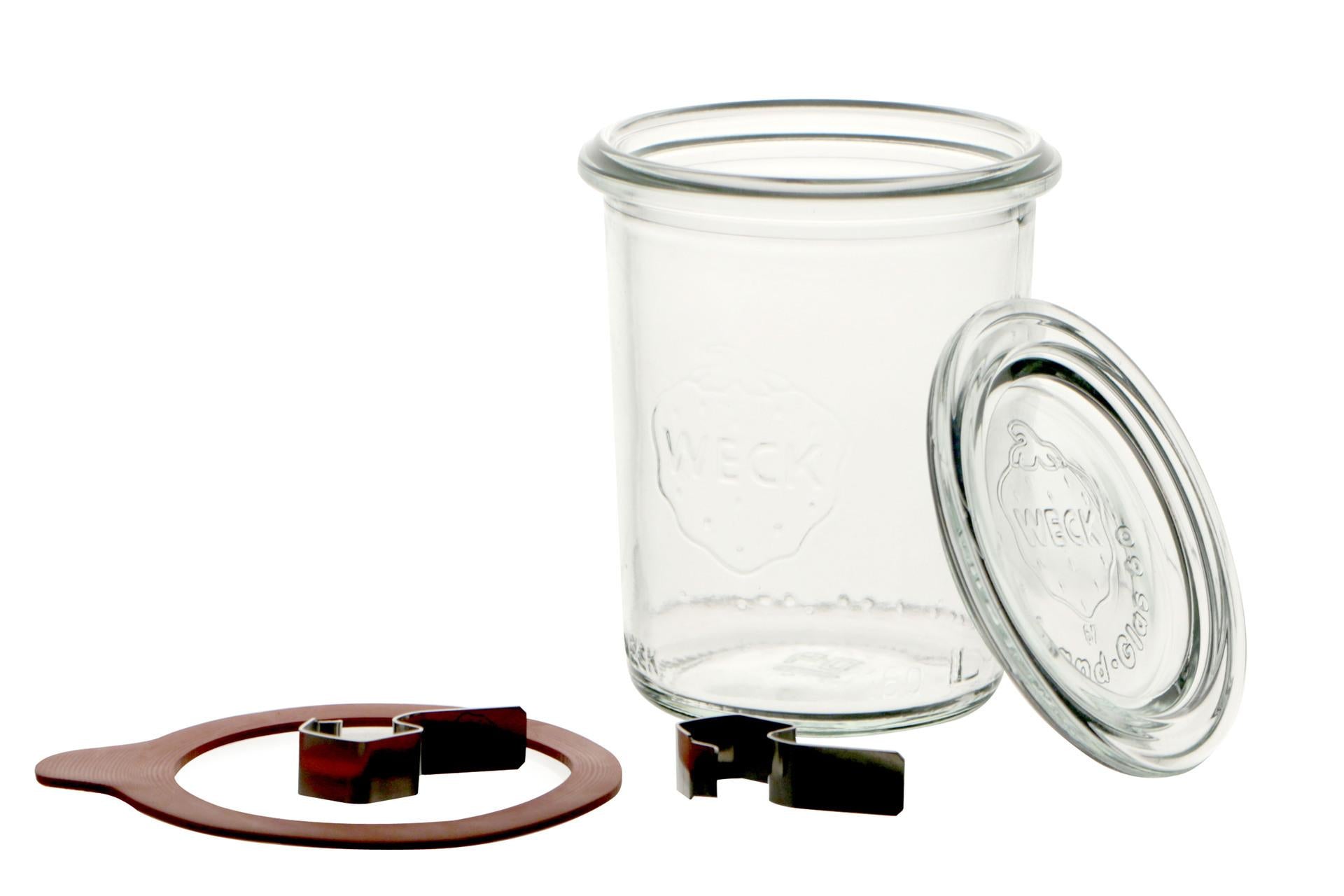 Weck Cilindrico Vasetto 160 ml Con Coperchio 60 mm - Oggetto di Design e Conservazione - Set 12 Pz