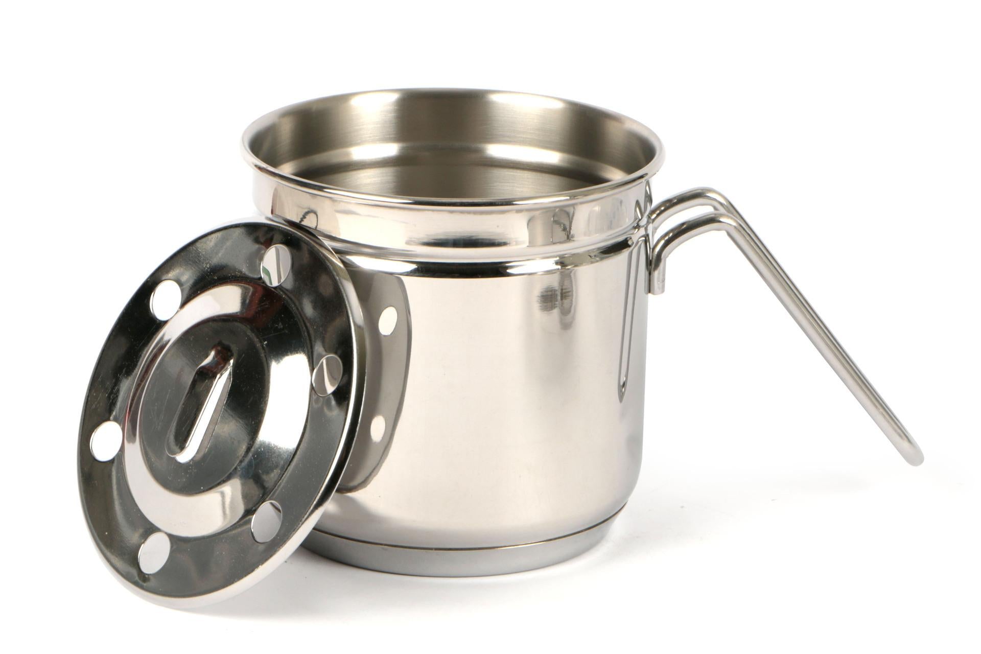 Montini Guerino Bollilatte Inox 18/10 1L - Per Induzione Con Fondo Sandwich 3mm Acciaio-Alluminio Acciaio