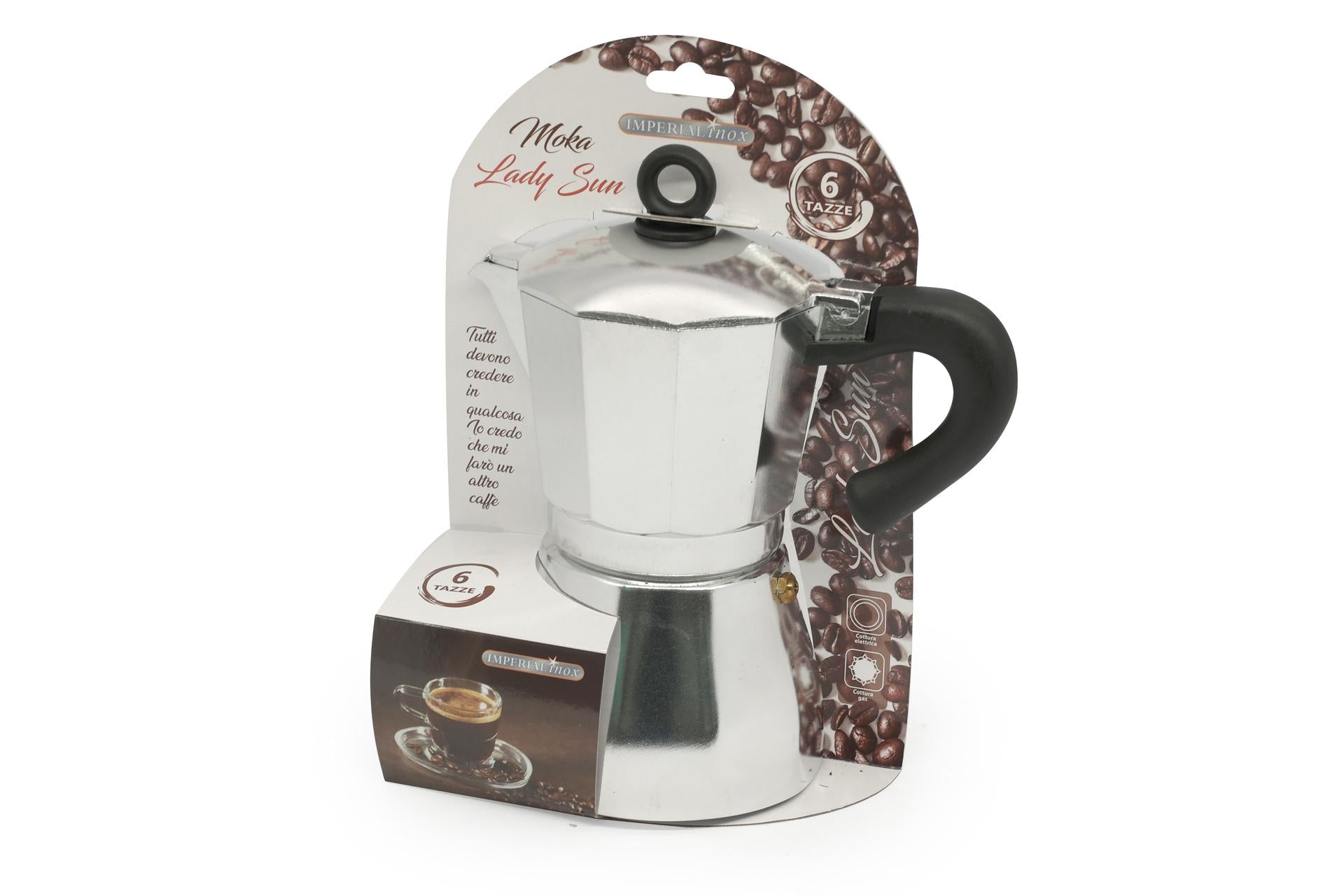 Lady Sun Caffettiera In Alluminio 6 Tazze - Import Cottura 3