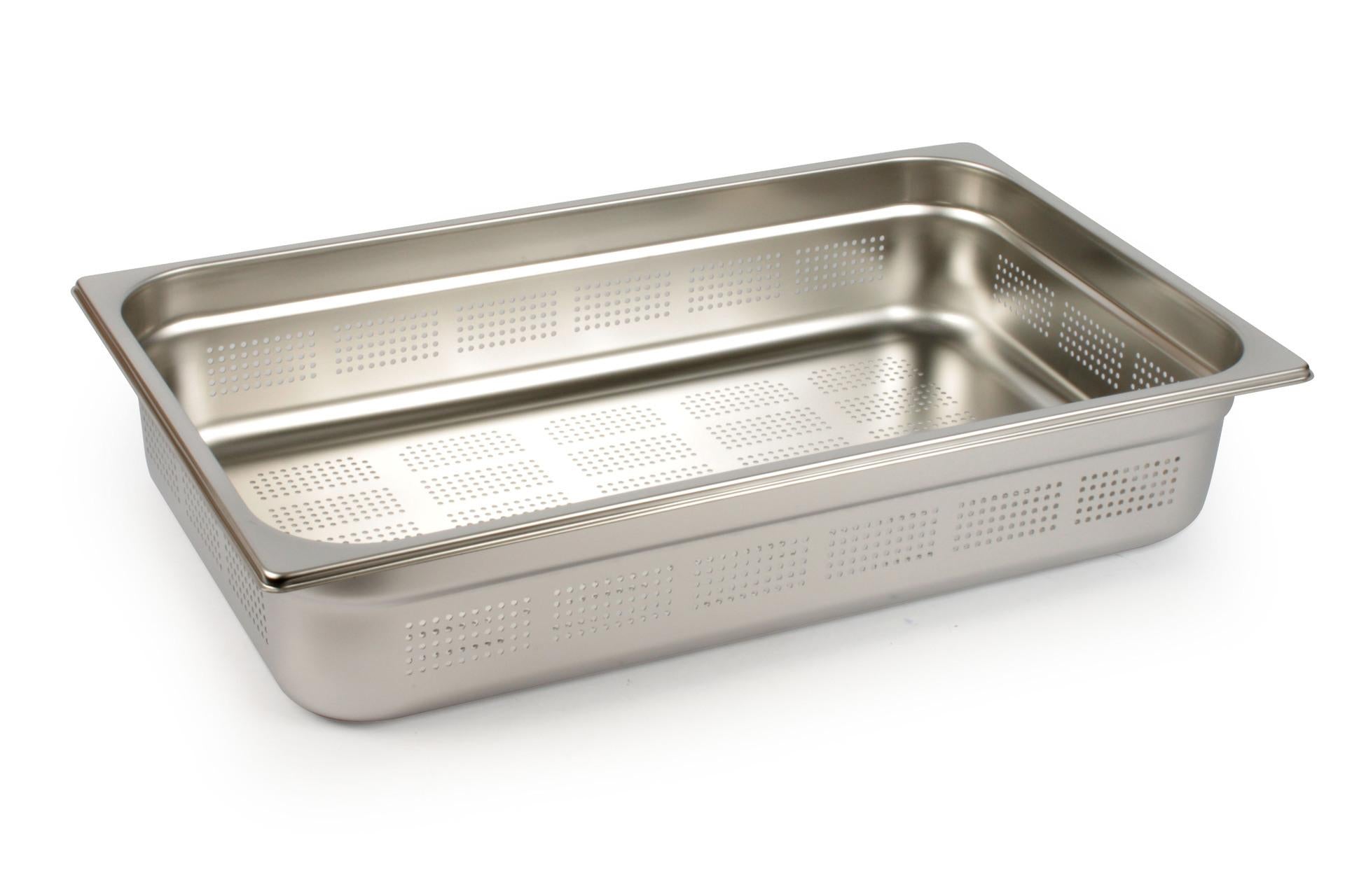 Mori2A Bacinella Gastronorm Inox Forata Fondo e Lati H.10 cm - 53 x 32 cm Premium Line Spessore 0.7 mm