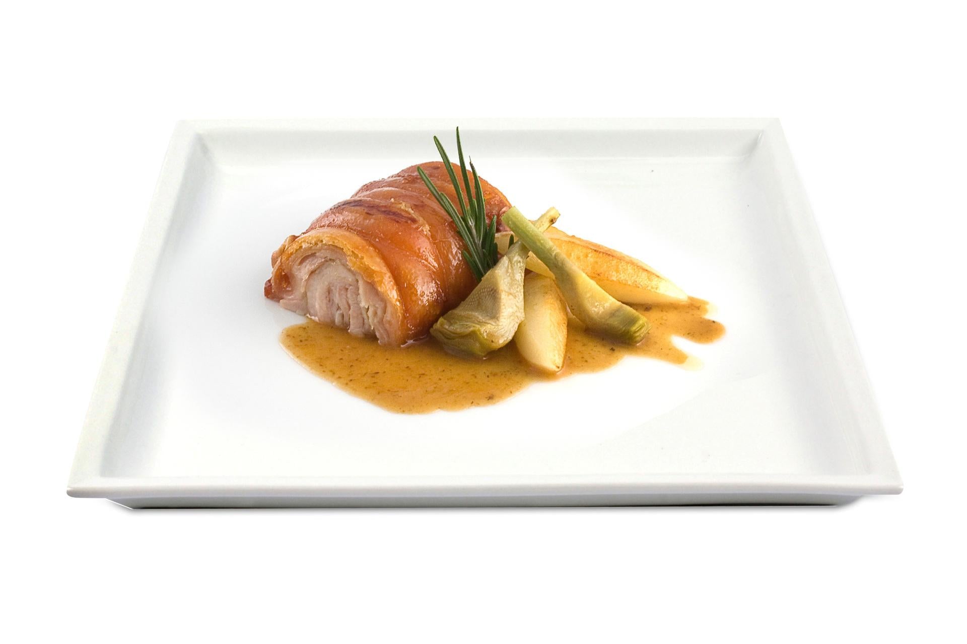 Import Tavola Professional JustWhite Piatto Quadro 29 cm - Linea In Porcellana Bianca - Set 3 Pz 3