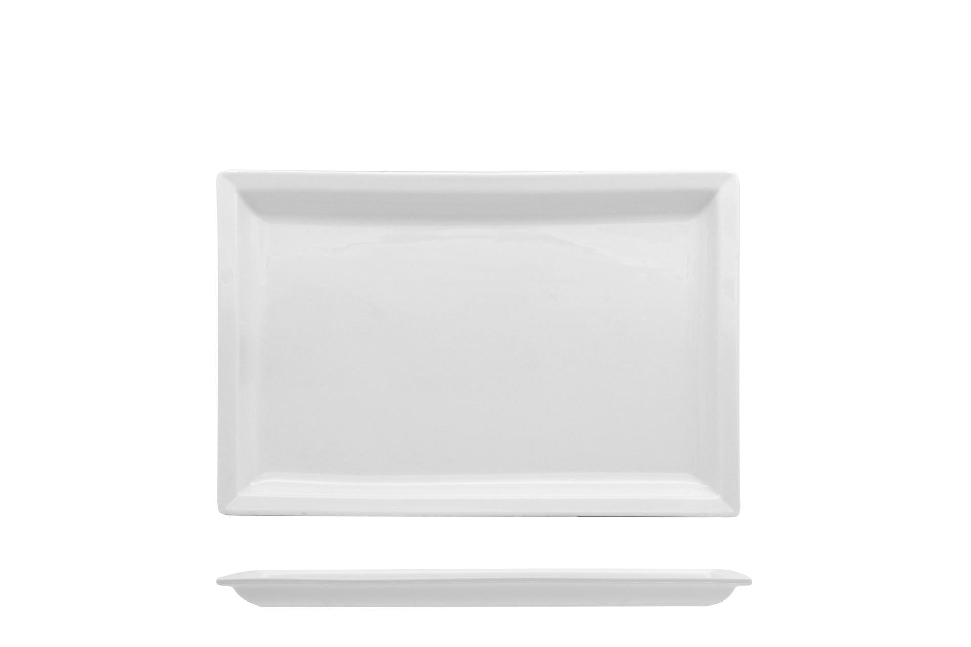 Import Tavola Professional JustWhite Piatto Rettangolare 27 x 18 cm In Porcellana Bianca - Set 4 Pz