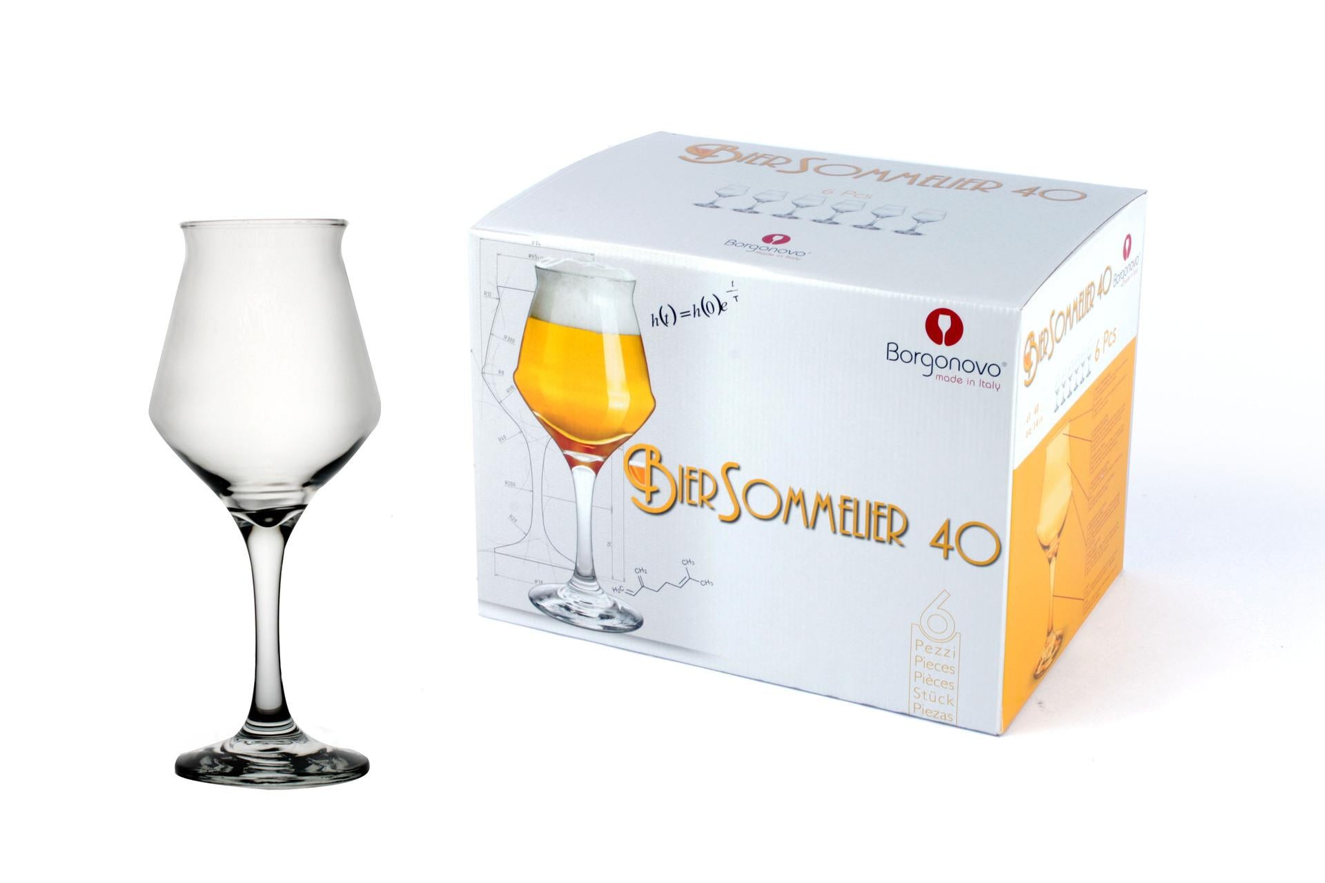 Borgonovo Bier Sommelier Set 6 Calici Birra 400 ml - Calice In Vetro Per Degustazione Birre Artigianali Scatola Litrografata - Set 6 Pz 3