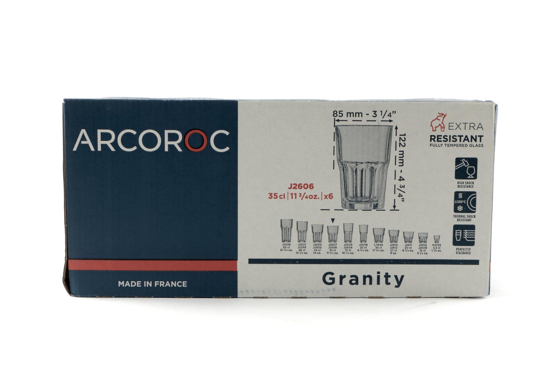 Arcoroc Granity New Bicchiere 35 cl - H.122 mm Ø85 mm In Vetro Temperato - Set 6 Pz 4