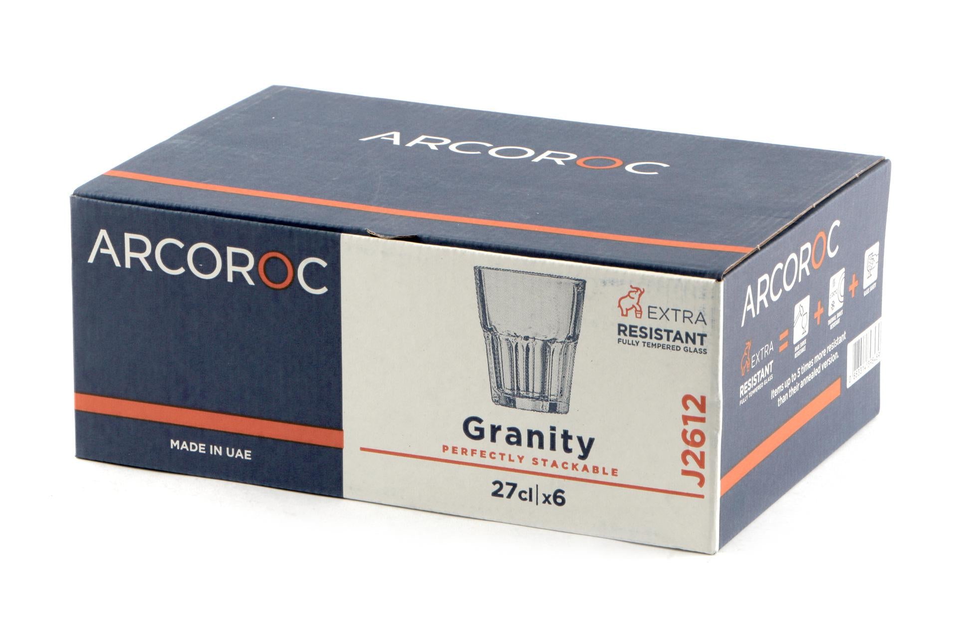 Arcoroc Granity Bicchiere 27 cl - H 98 mm Ø 85 mm In Vetro Temperato - Set 6 Pz 4