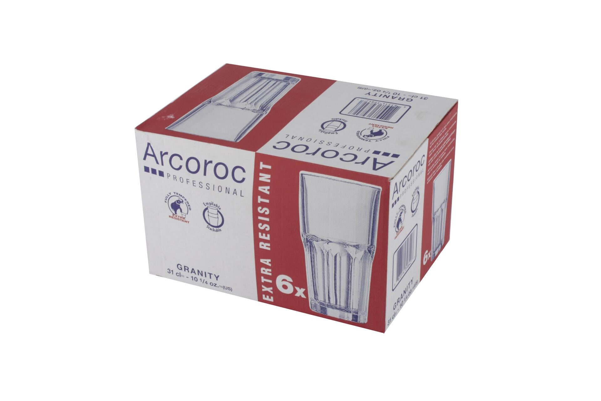 Arcoroc Granity Bicchiere Cl 31 - H 140 mm Ø 75 mm In Vetro Temperato - Set 6 Pz 3