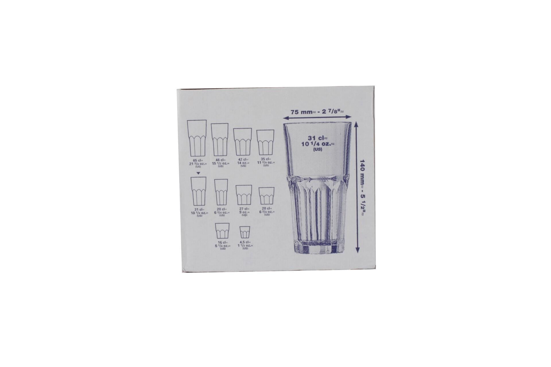 Arcoroc Granity Bicchiere Cl 31 - H 140 mm Ø 75 mm In Vetro Temperato - Set 6 Pz 4