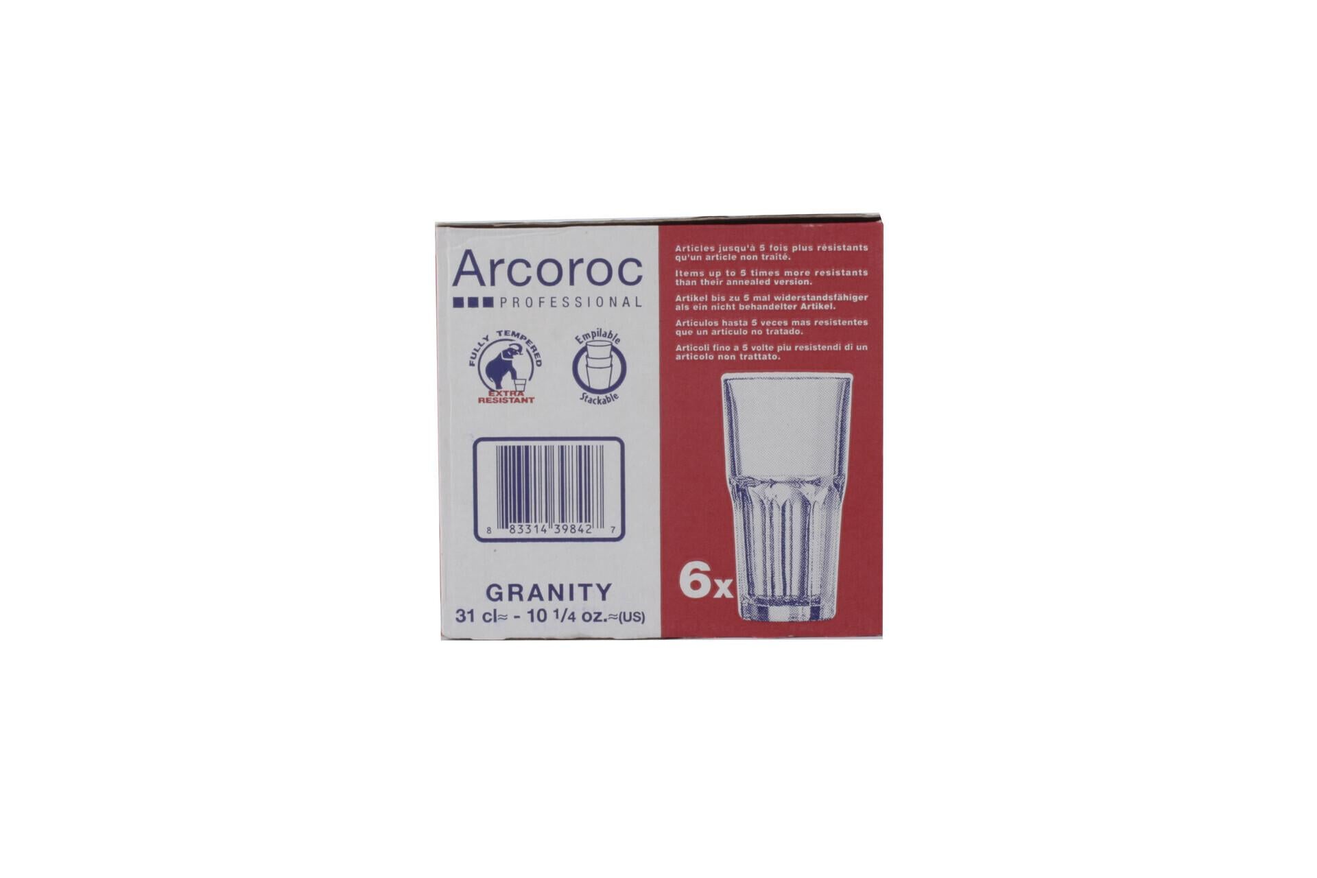 Arcoroc Granity Bicchiere Cl 31 - H 140 mm Ø 75 mm In Vetro Temperato - Set 6 Pz 6