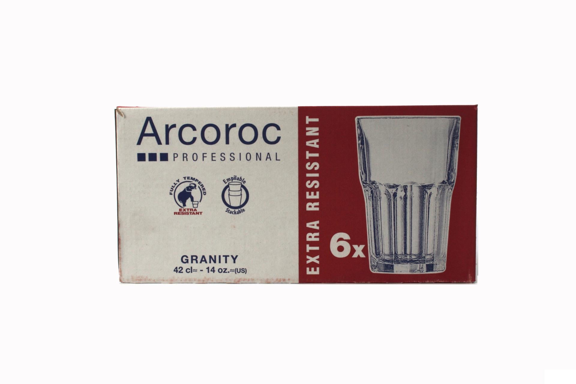 Arcoroc Granity Bicchiere 42 cl - H.130 mm Ø89 mm Linea Ristorazione Impilabile - Set 6 Pz 3
