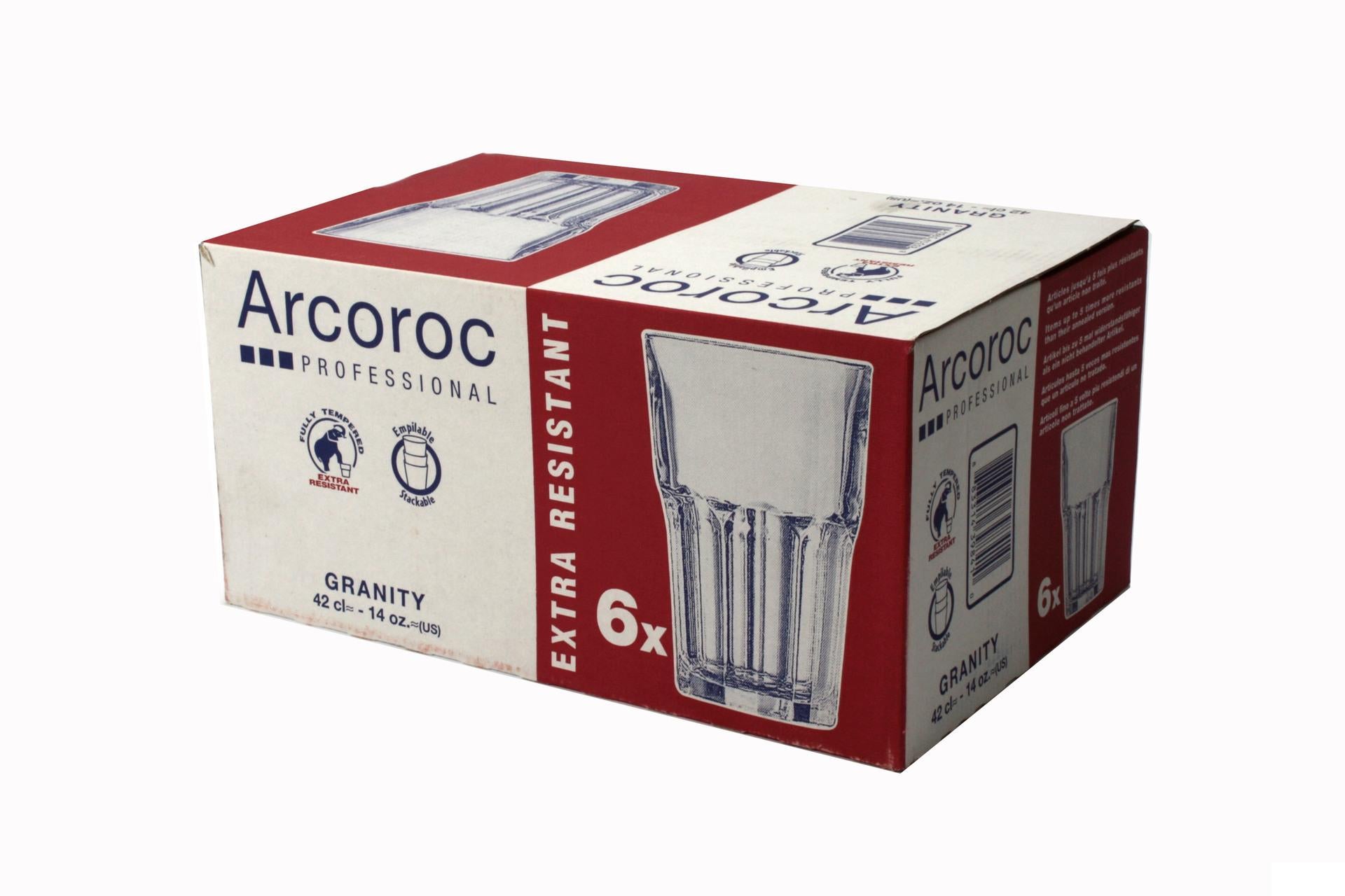 Arcoroc Granity Bicchiere 42 cl - H.130 mm Ø89 mm Linea Ristorazione Impilabile - Set 6 Pz 4