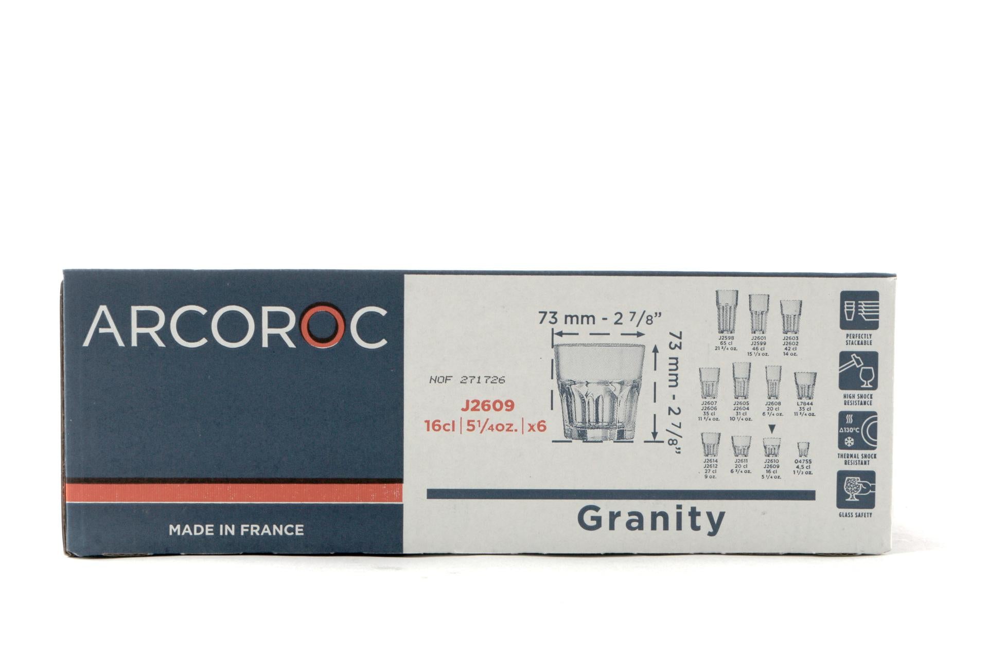 Arcoroc Granity New Bicchiere Cl 16 In Vetro Temperato Robusto - Set 6 Pz 7