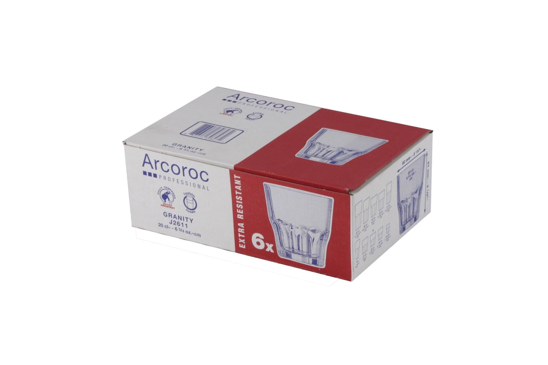 Arcoroc Granity New Bicchiere 20 cl - H.81 mm Ø80 mm In Vetro Temperato - Set 6 Pz 3