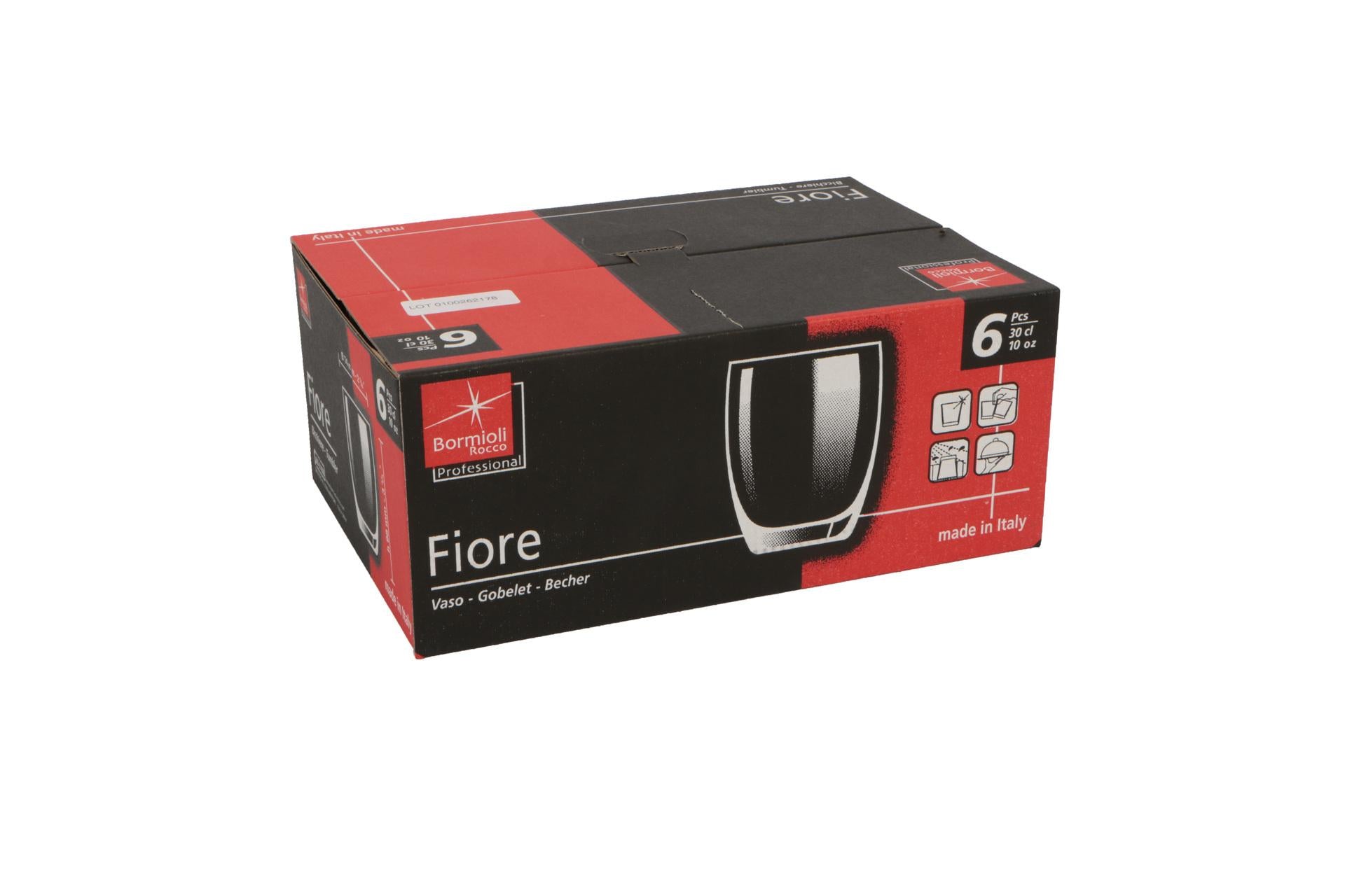 Bormioli Rocco Fiore Set 6 Bicchieri Acqua 30 cl - Vetro Cristallino Trasparente Forma Classica Bombata - Set 6 Pz 3