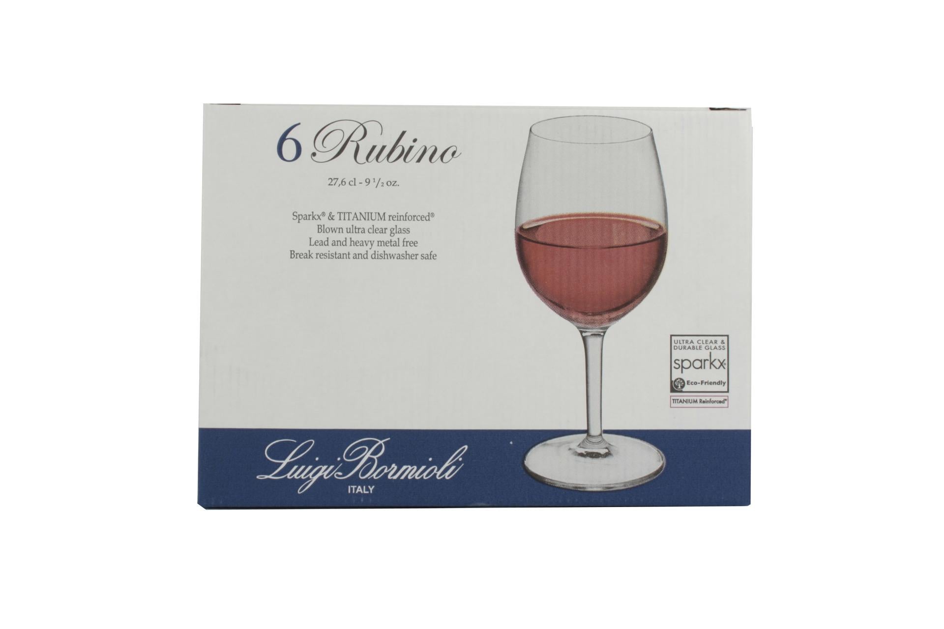 Bormioli Luigi Rubino Calici Acqua 27,6 cl - Confezione 6 Pezzi In Vetro Ultra Clear - Set 6 Pz 8