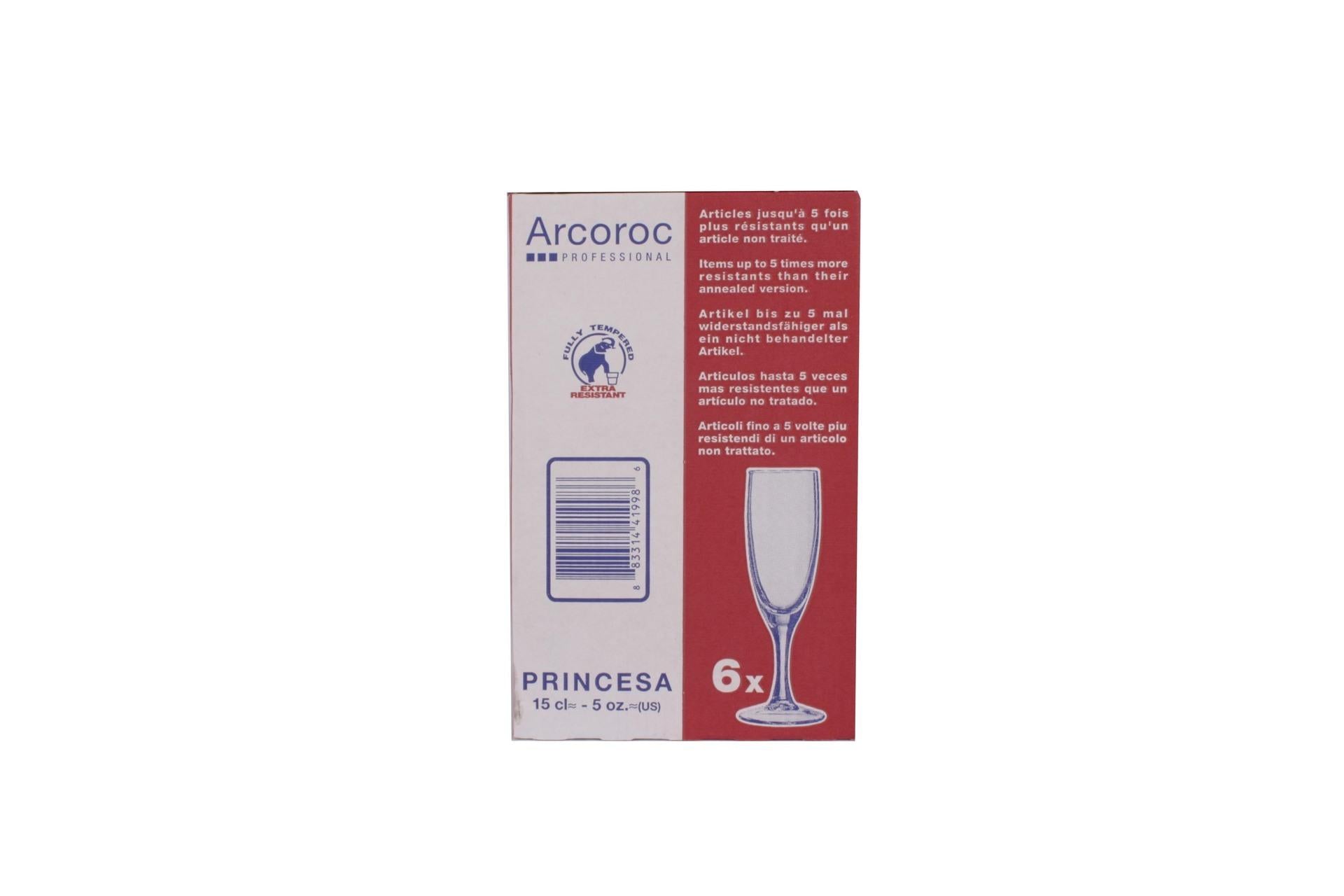 Arcoroc Princesa New Flute 15 cl In Vetro Temperato - Set 6 Pz 5