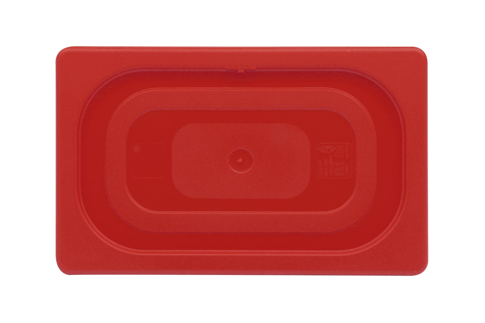 Mori2A Coperchio Gastronorm In Polipropilene Rosso 1/4 - Compatibile Con Bacinelle GN