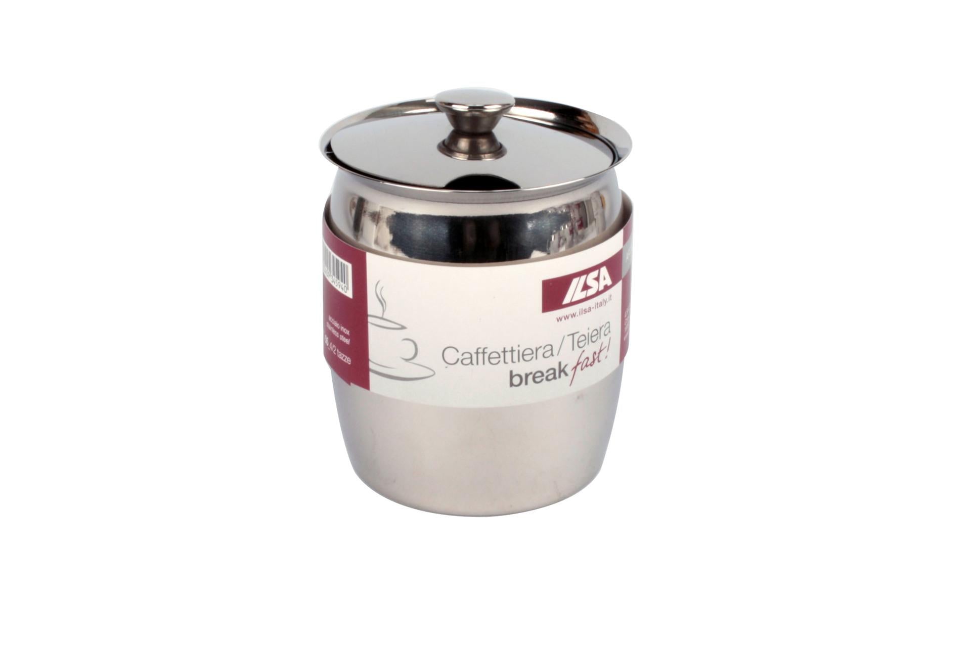 Ilsa Caffettiera Inox 3 Tazze - Acciaio Inossidabile Con Manico Ergonomico Rosso 3