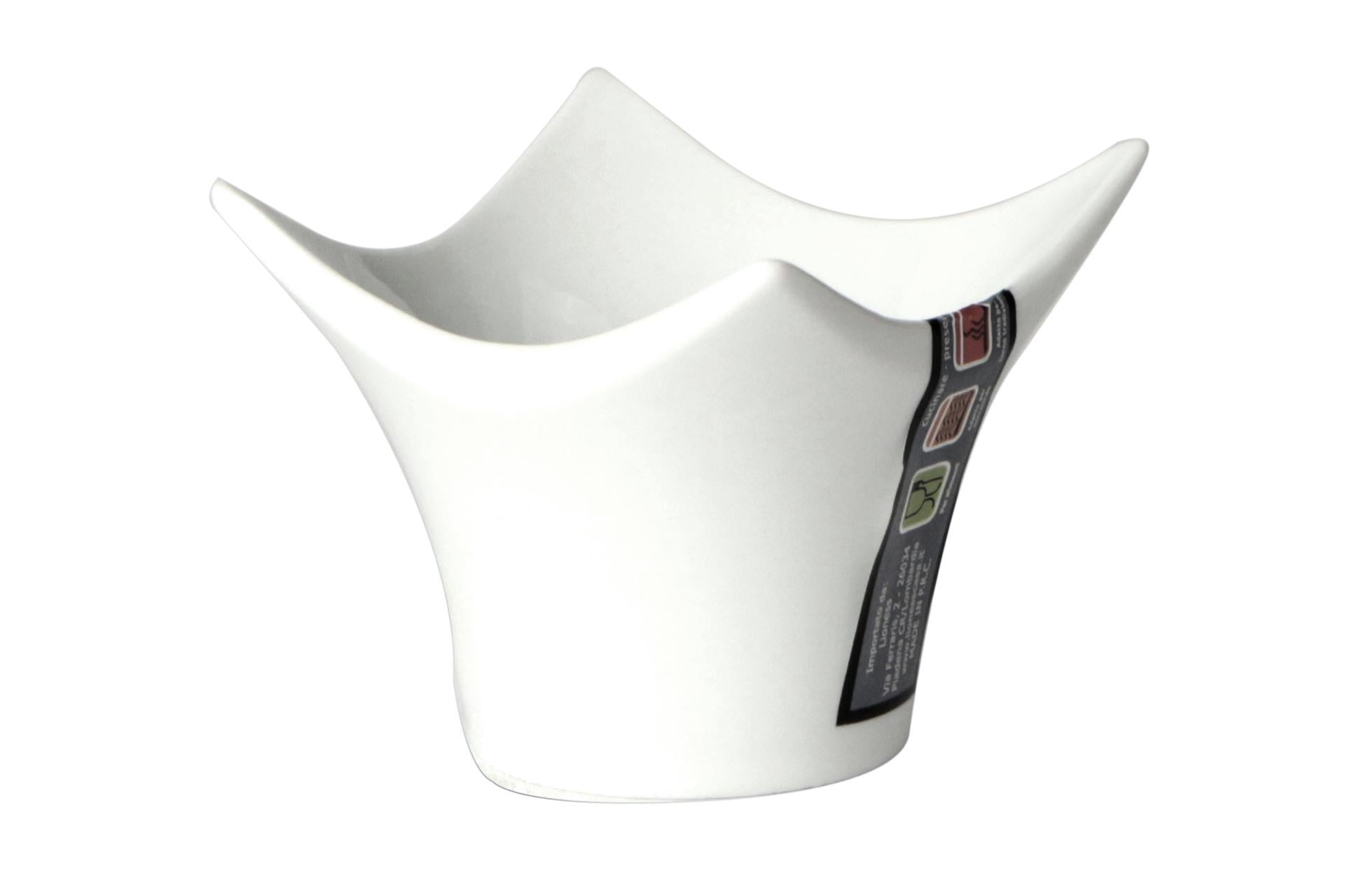 Import Tavola Professional JustWhite Ciotola Quadra 7.3 x 7.3 x 6.2 cm In Porcellana Bianca - Set 6 Pz