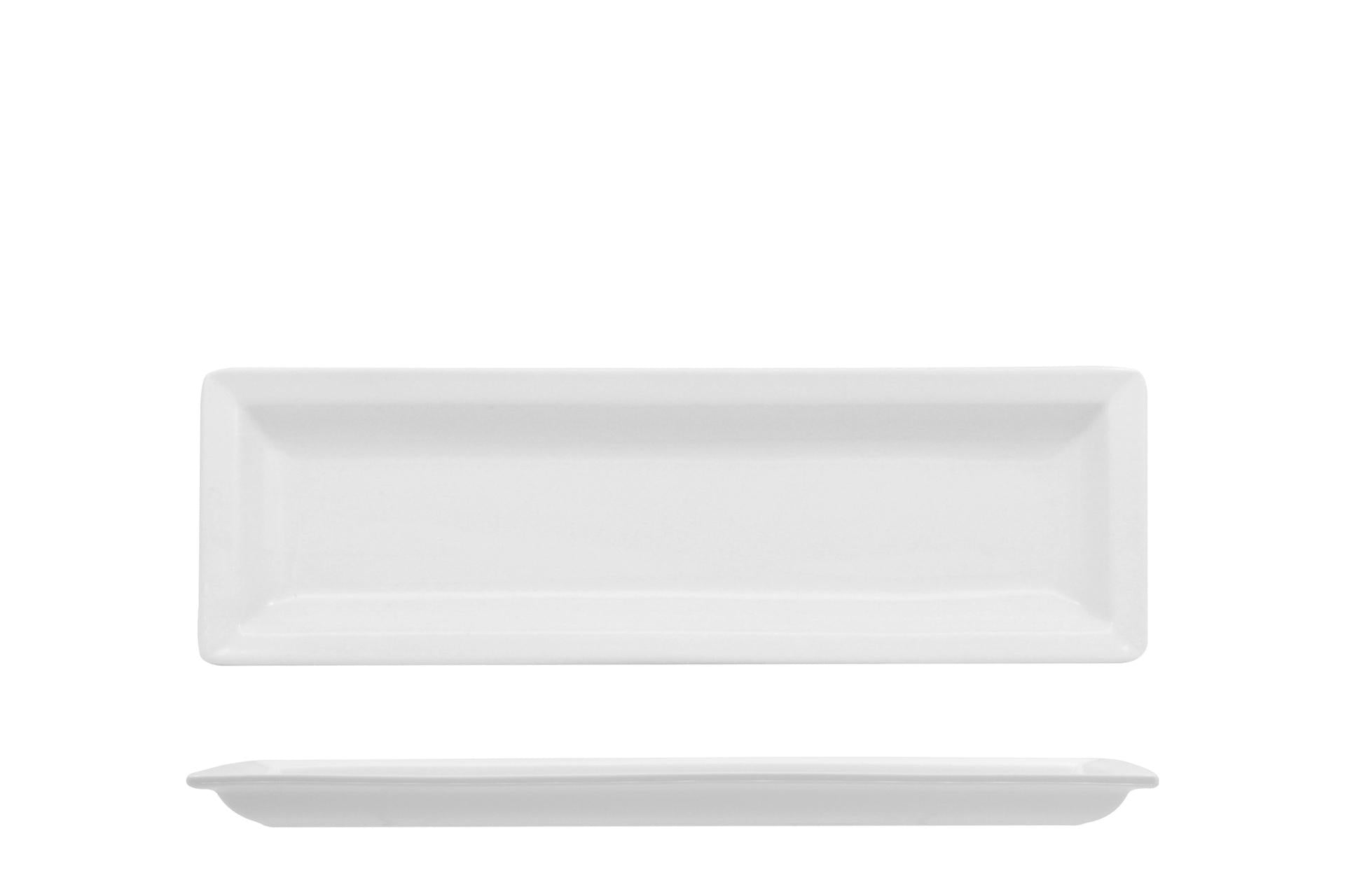 Import Tavola Professional JustWhite Piatto Rettangolare 26,7 x 8,7 x H.1,8 cm In Porcellana Bianca - Set 6 Pz