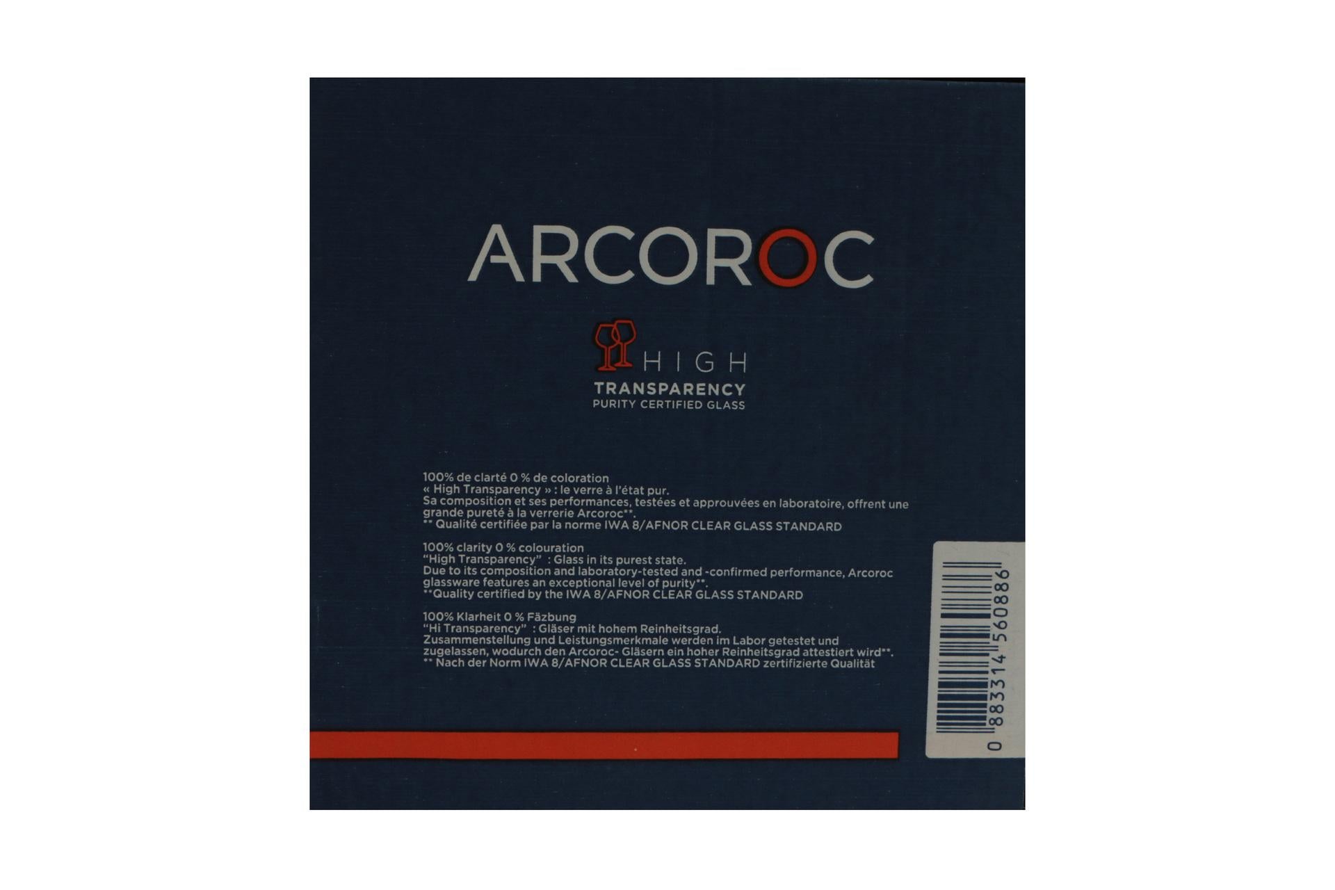 Arcoroc Broadway Set 6 Bicchieri Bibita 38 cl - H.145 mm Ø75 mm In Vetro Decorato - Set 6 Pz 8